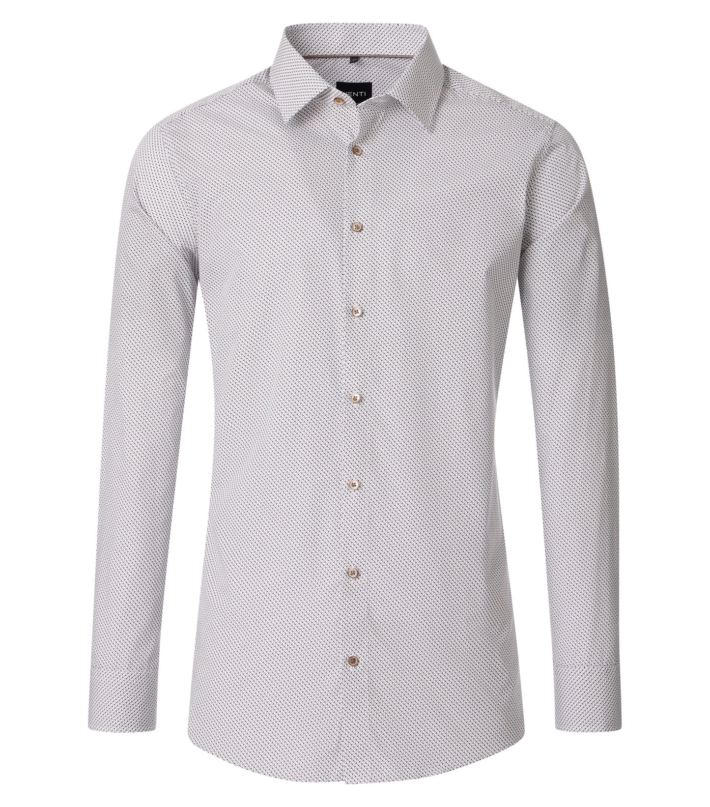 venti skjorta shirt modern fit regular fit green kostym skjorta white brown vit brun 