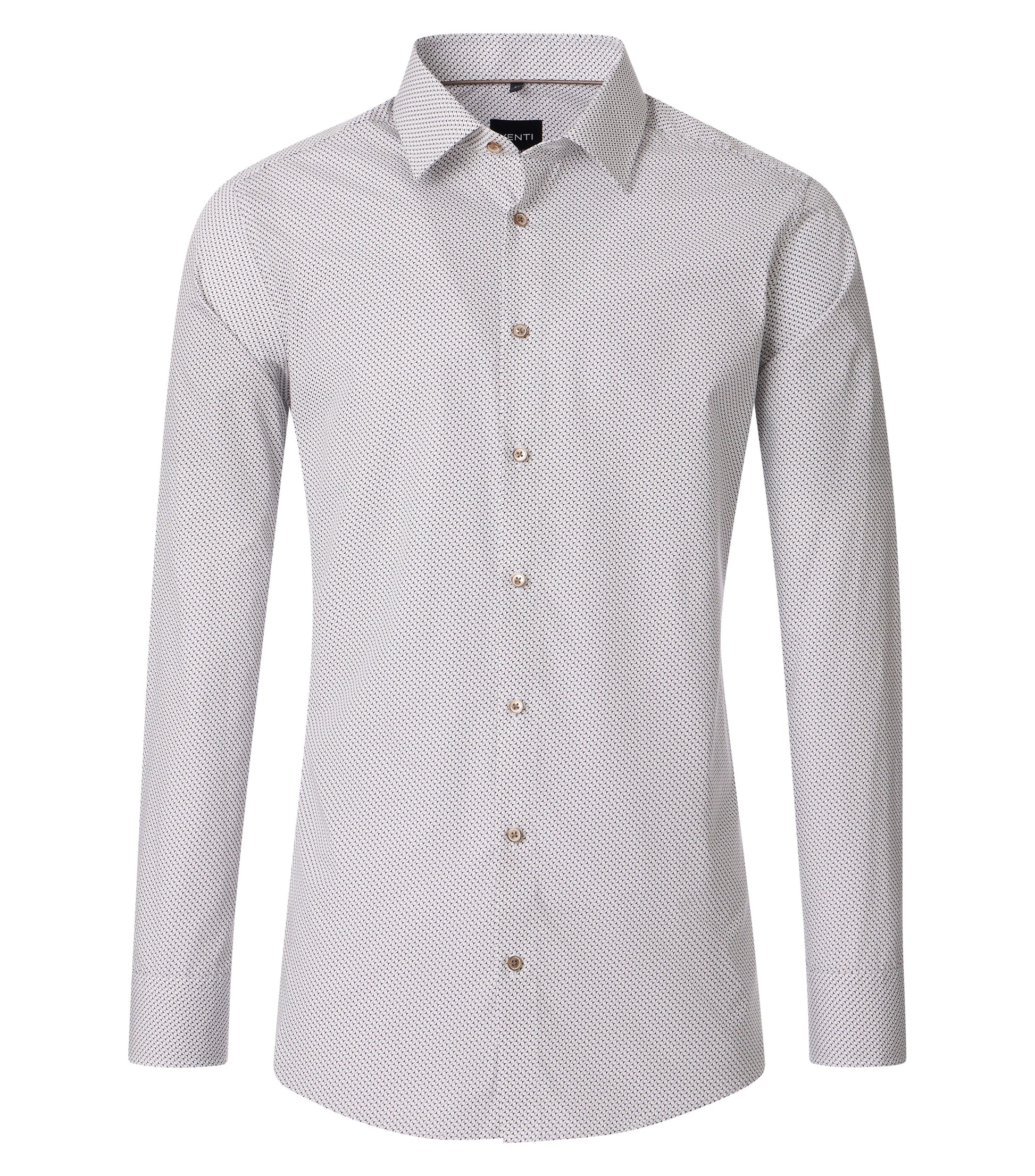 venti skjorta shirt modern fit regular fit green kostym skjorta white brown vit brun 