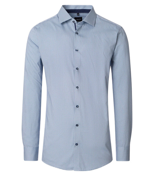 skjorta venti shirt modern fit regular fit light blue navy pattern blå mönstrad skjorta