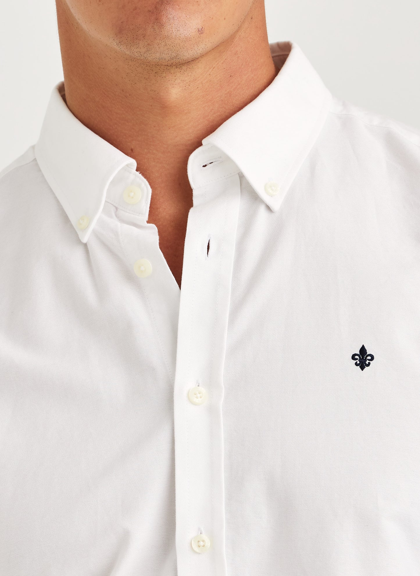 skjorta shirt morris oxford button down shirt bomull white vit