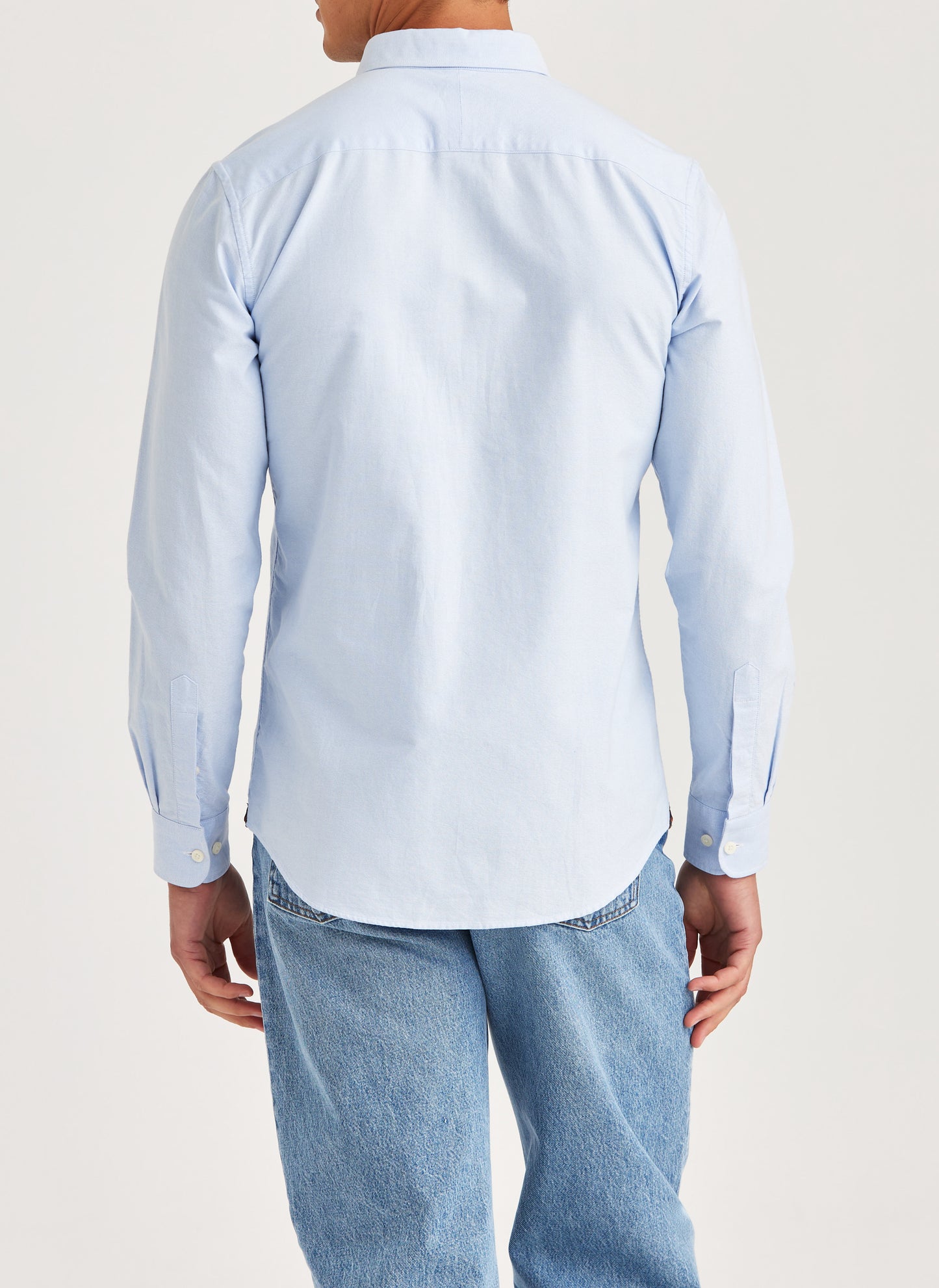 skjorta shirt morris oxford button down shirt bomull light blue ljusblå