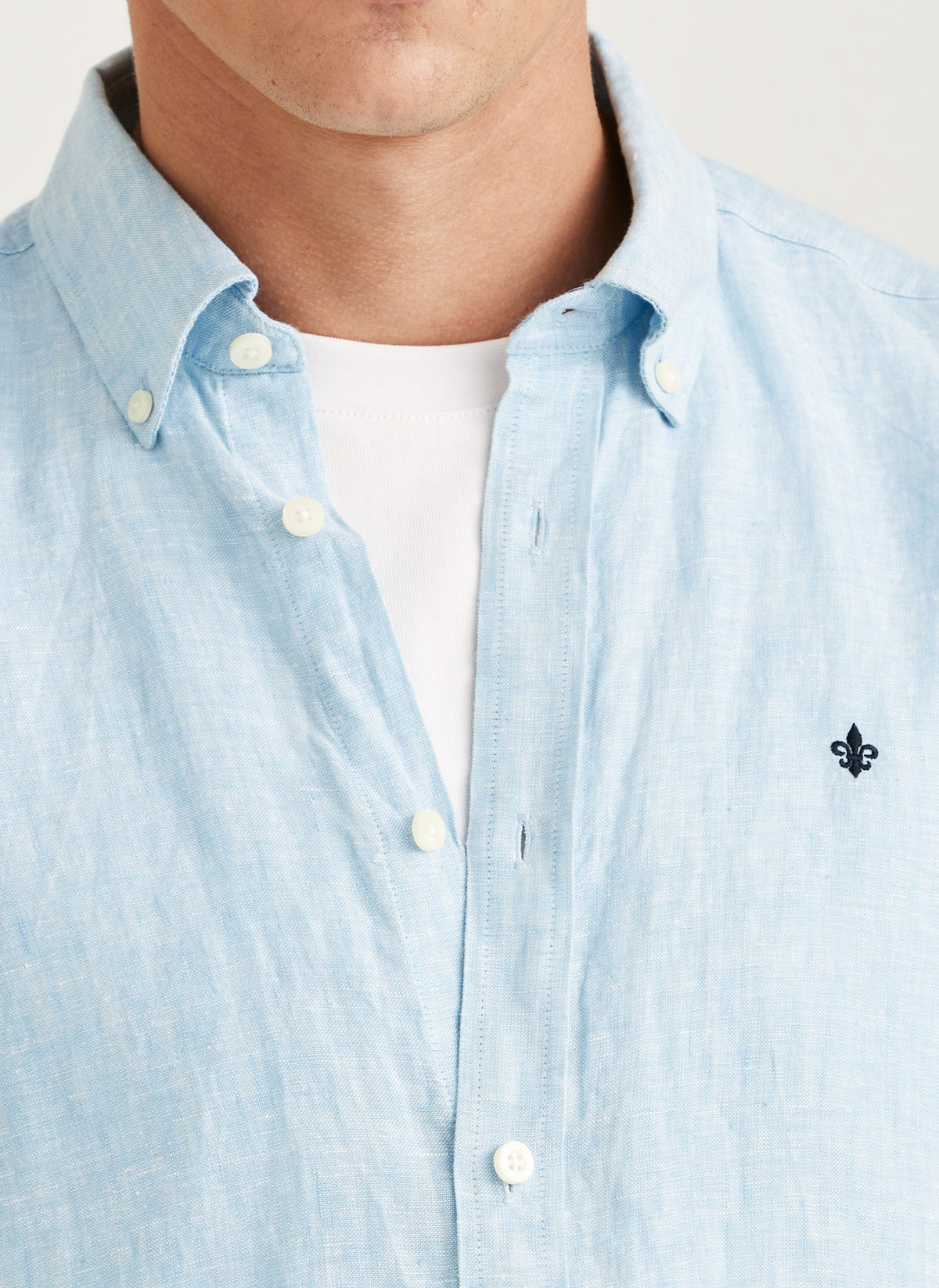 linne skjorta douglas linen shirt linne morris button down sommar blue light blue blå