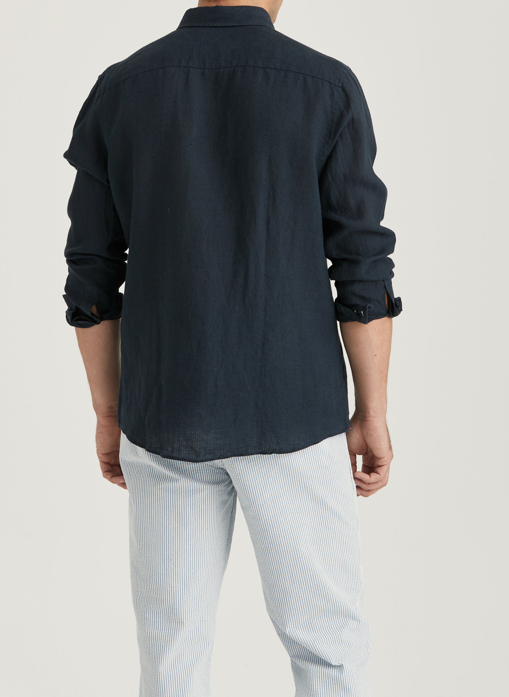 linne skjorta douglas linen shirt linne morris button down sommar sval blå blue navy