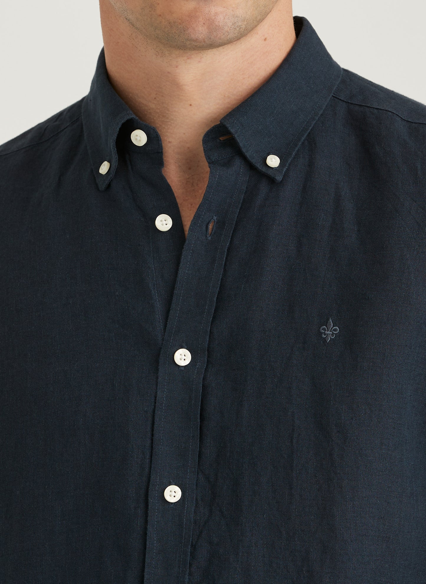 linne skjorta douglas linen shirt linne morris button down sommar sval blå blue navy