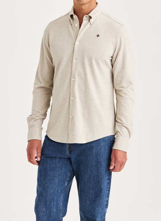 skjorta shirt morris camden pikè shirt button down khaki sand beige