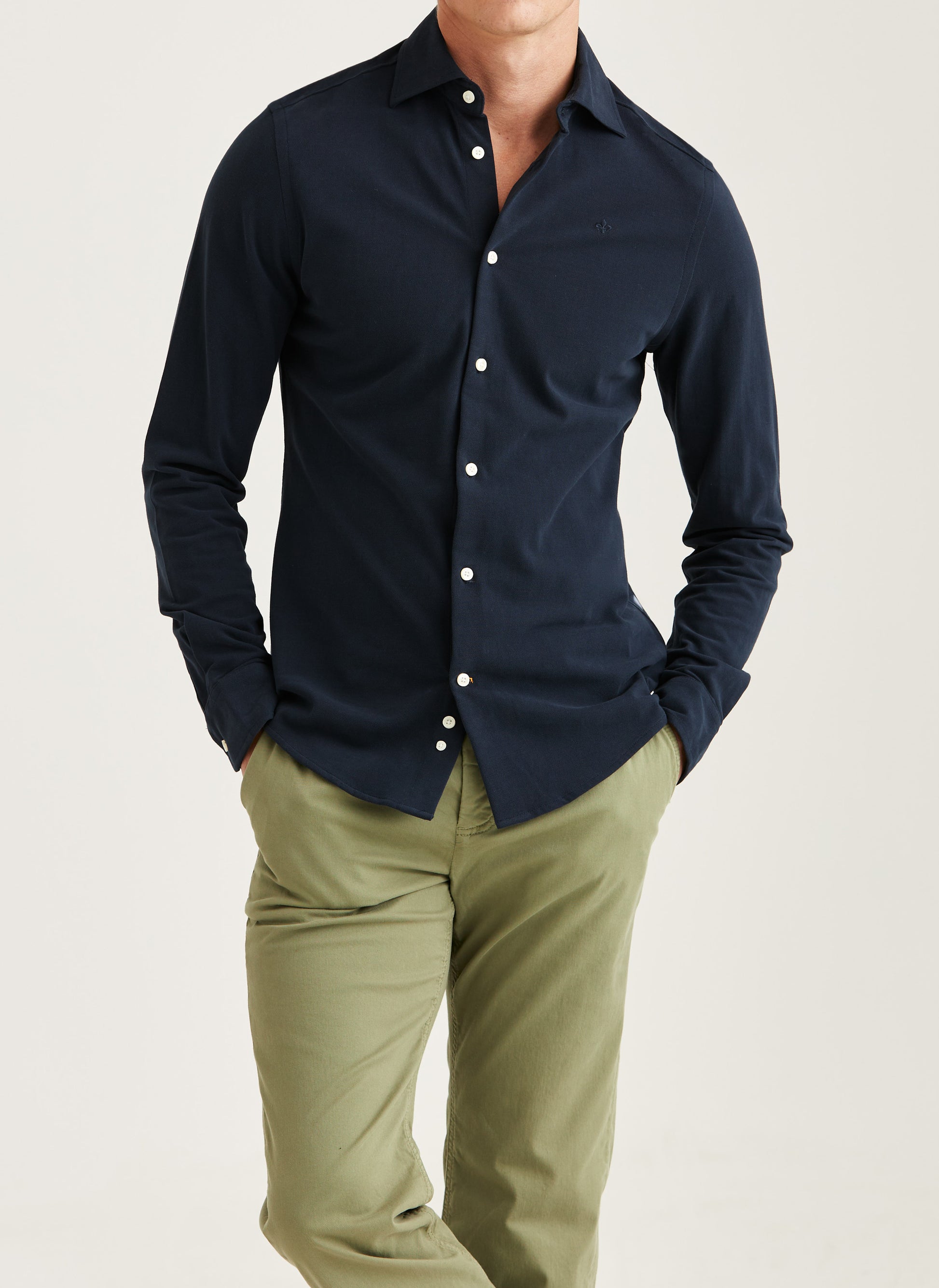 skjorta shirt morris camden pikè shirt button down old blue blå navy