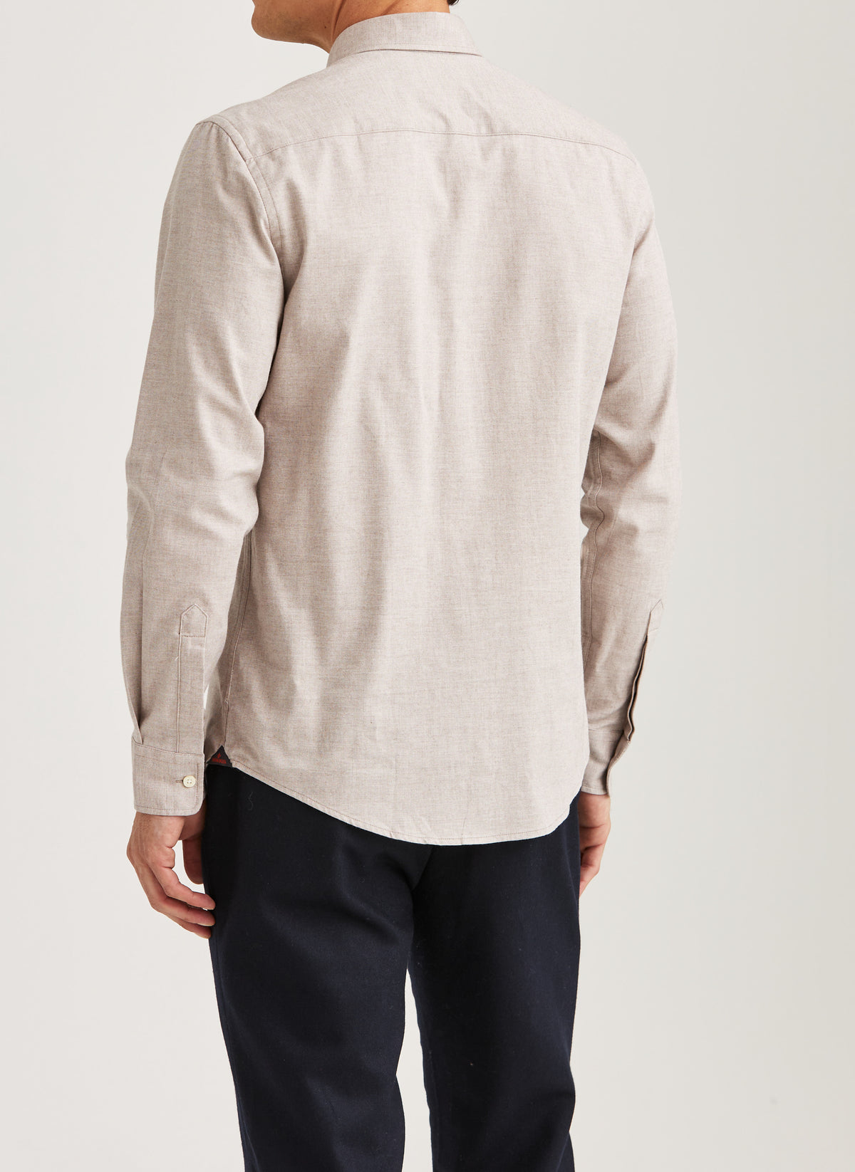 skjorta shirt morris watts flannel shirt slim fit button down bomull khaki beige sand fri frakt stenungsund