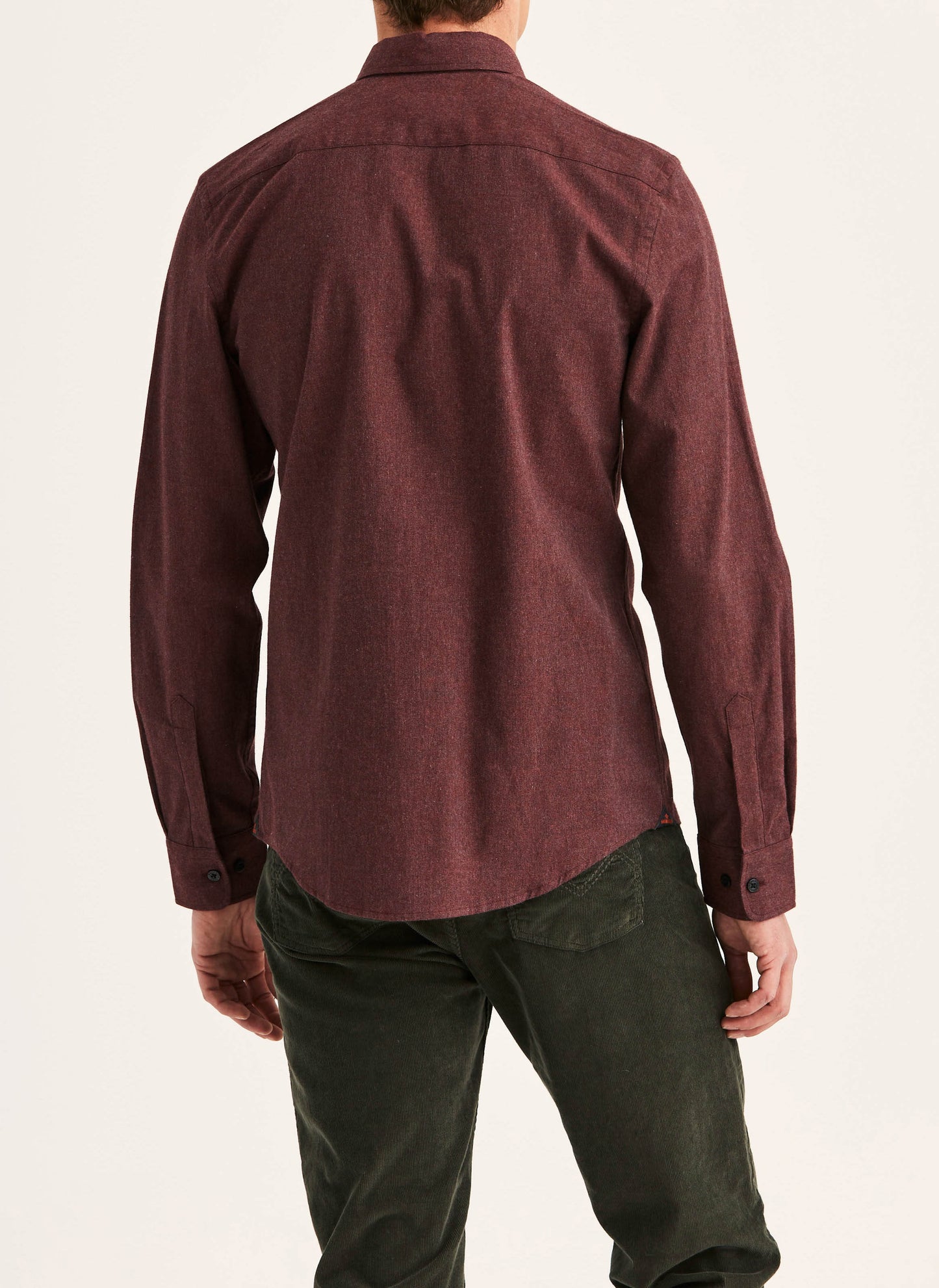 skjorta shirt morris watts flannel shirt slim fit button down bomull wine red vinröd röd fri frakt stenungsund