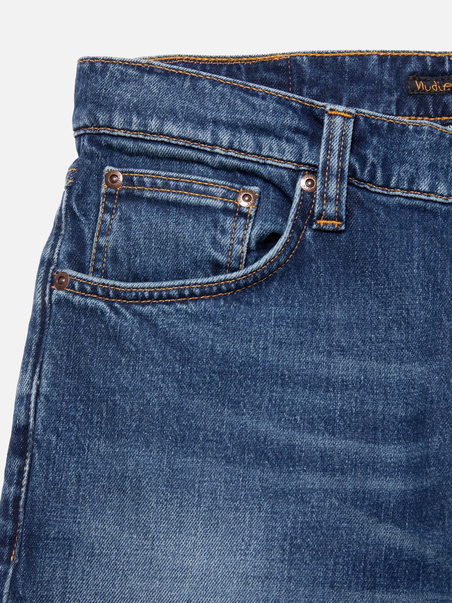 solid ollie wild blue nudie jeans denim slim fit stretch nudiejeans