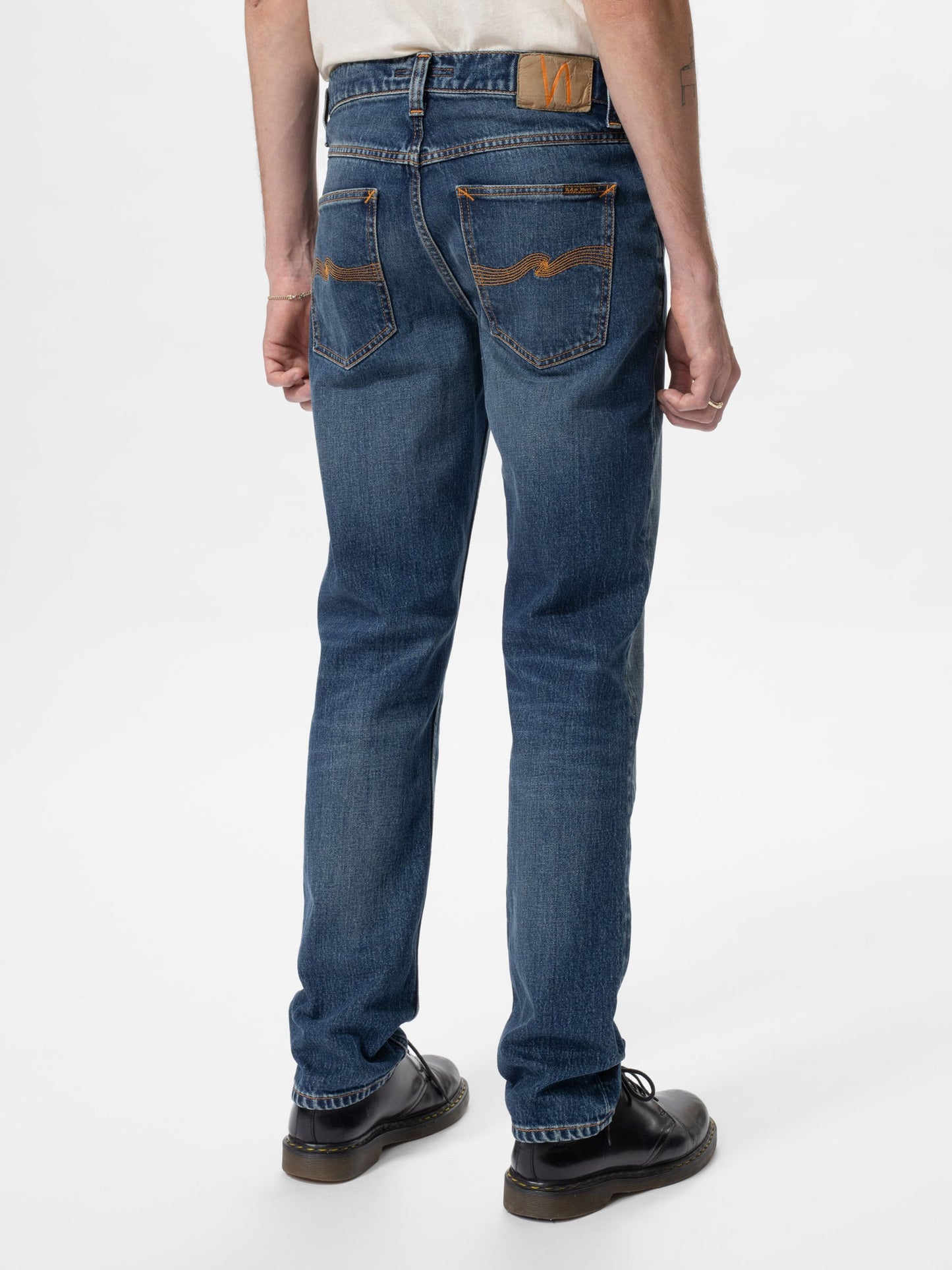 solid ollie wild blue nudie jeans denim slim fit stretch nudiejeans