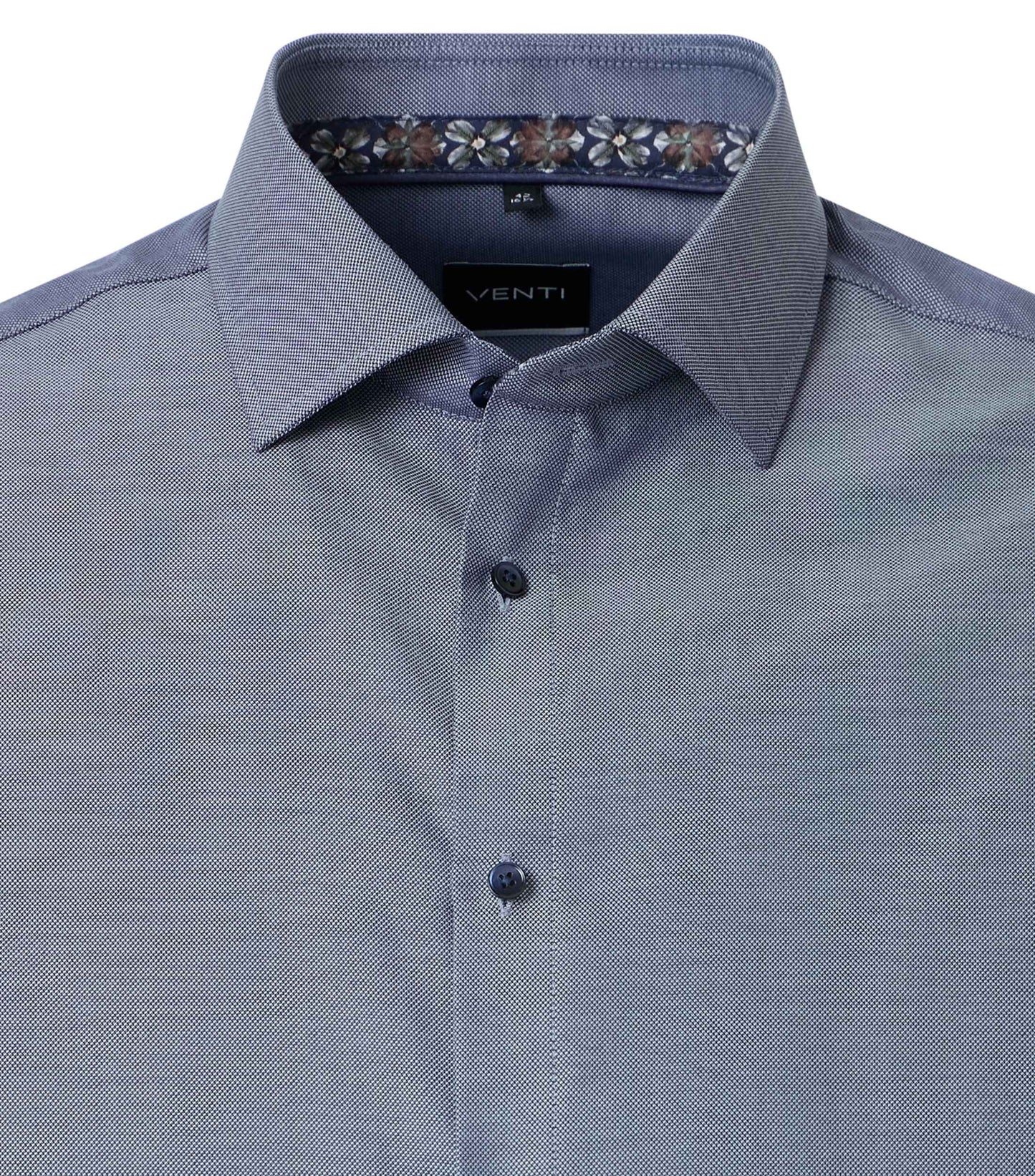 skjorta shirt venti modern fit regular fit kostym skjorta venti shirts navy blue blå flower blommor fri frakt stenungsund