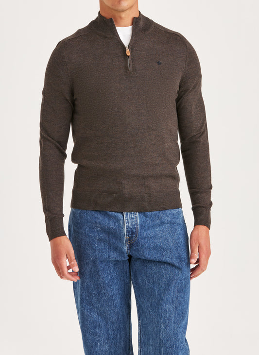 Merino John Zip Brown