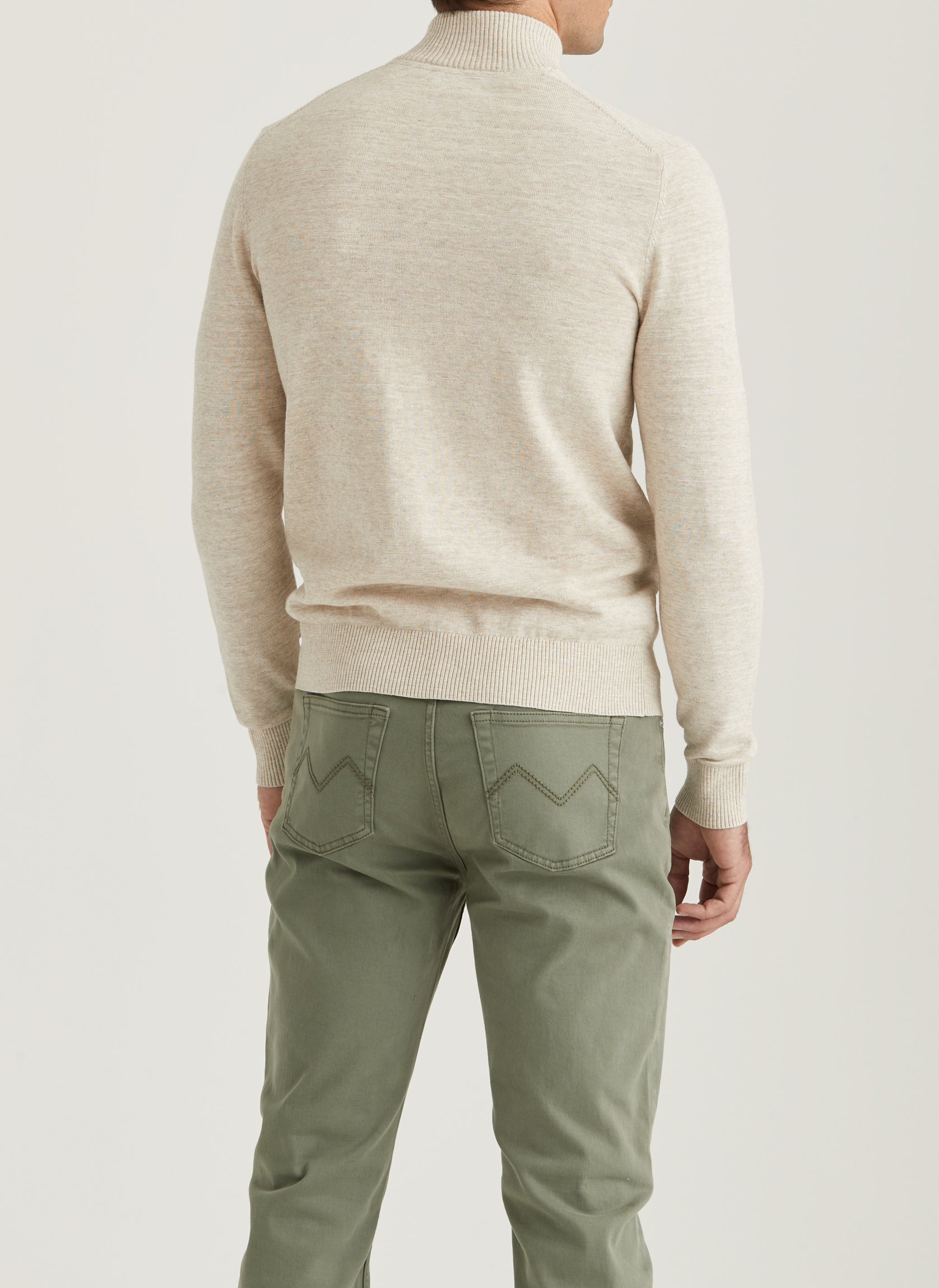 tröja morris randall half zip knit sweater dragkedja khaki sand beige