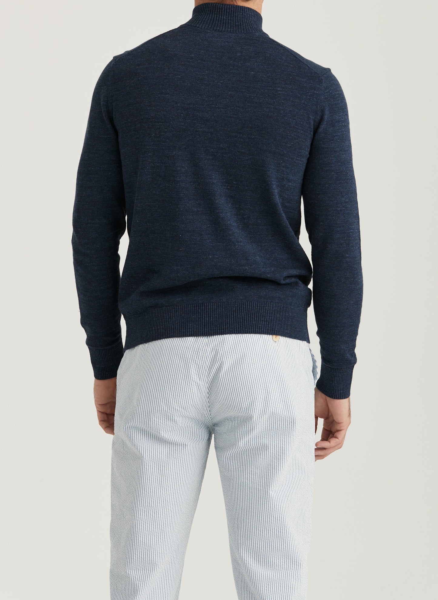 tröja morris randall half zip knit sweater dragkedja navy blue blå