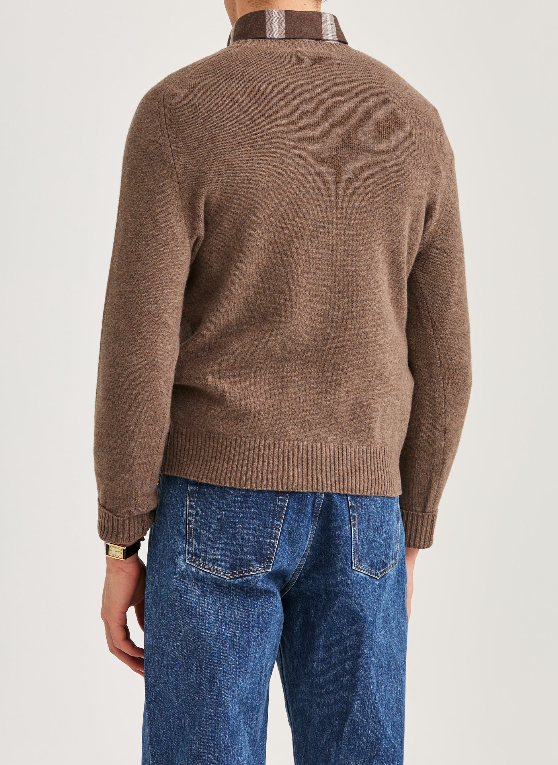 tröja morris heartford sweater merino ull brown brun knit