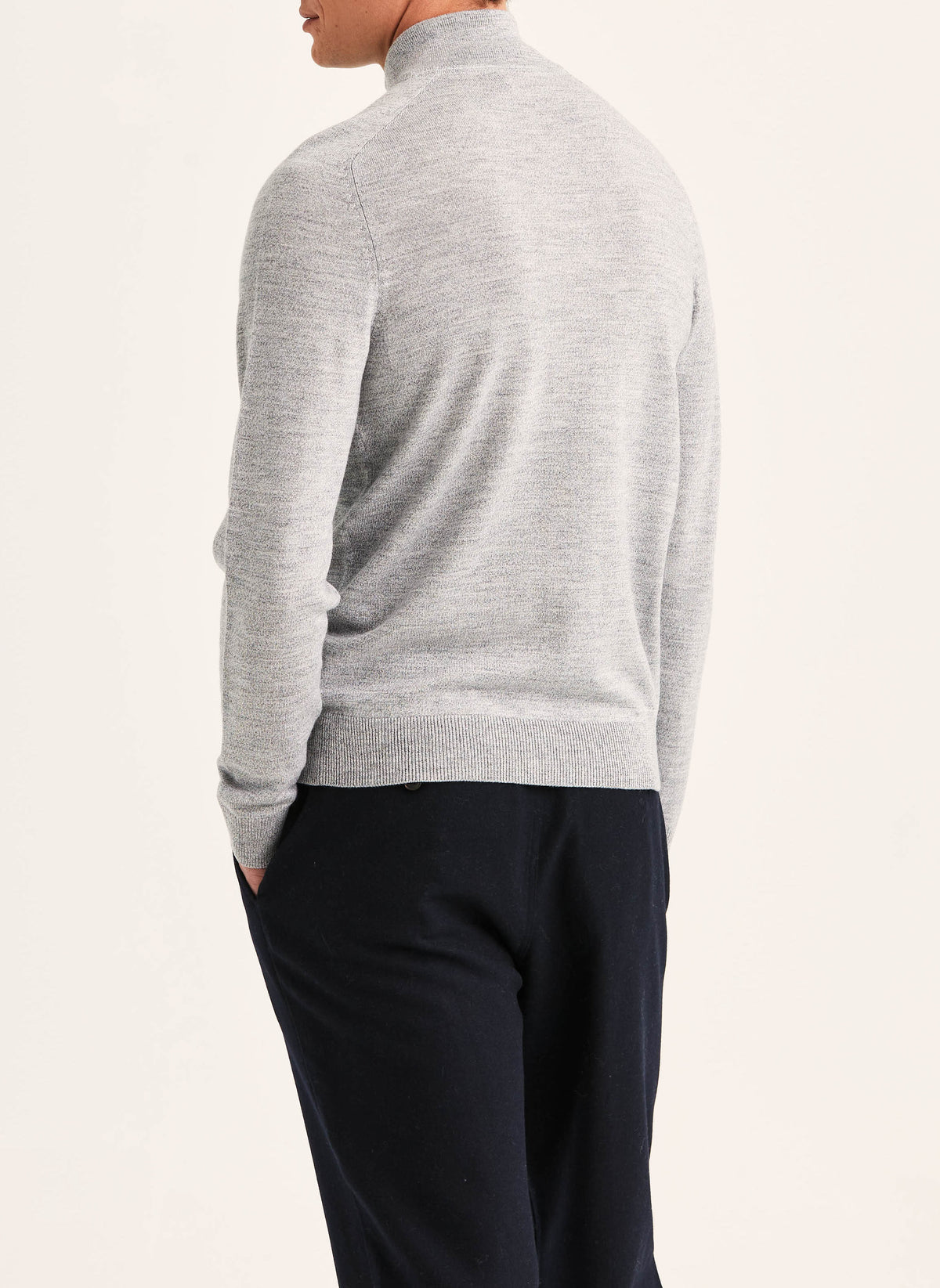 tröja morris merino john zip ull dragkedja sweater halfzip grey grå fri frakt stenungsund