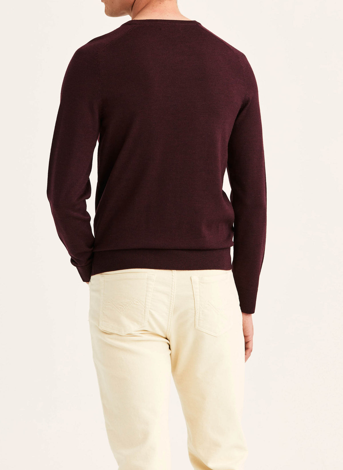 tröja morris merino oneck knit sweater ull wine red vinröd röd fri frakt stenungsund