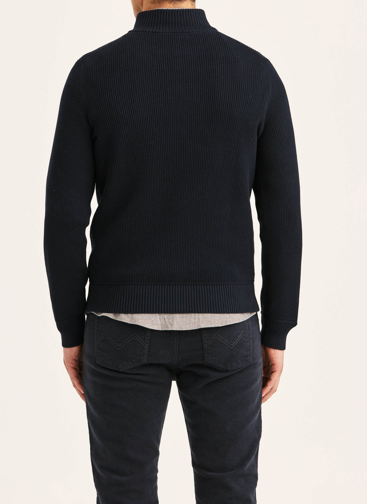 tröja knit morris colin half zip dragkedja krage stickad sweater old blue navy blå fri frakt stenungssund
