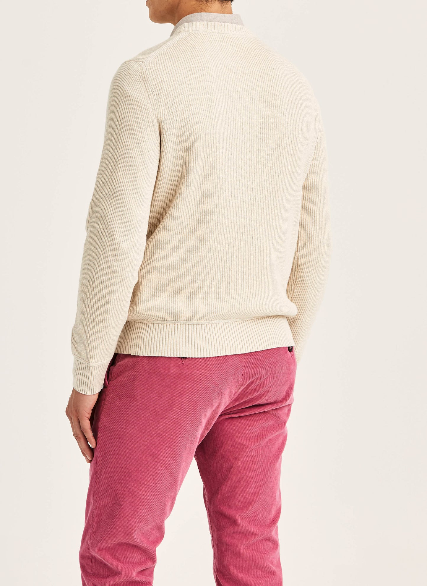 tröja knit morris colin oneck sweater stickad khaki sand beige fri frakt stenungsund