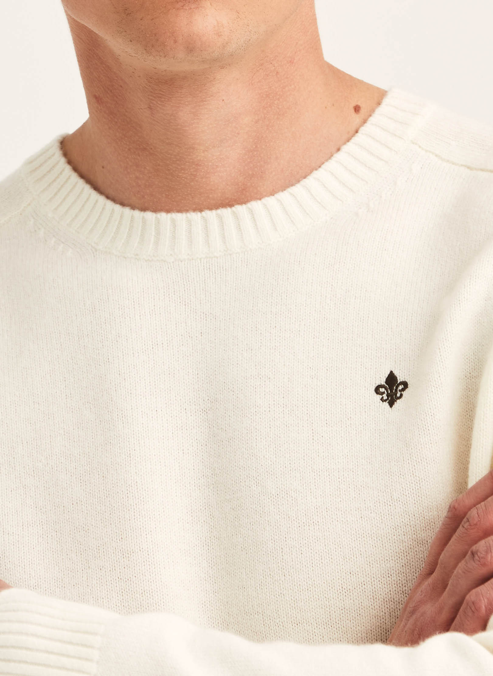 tröja morris heartford sweater merino ull off white vit knit stickad tröja fri frakt stenungsund