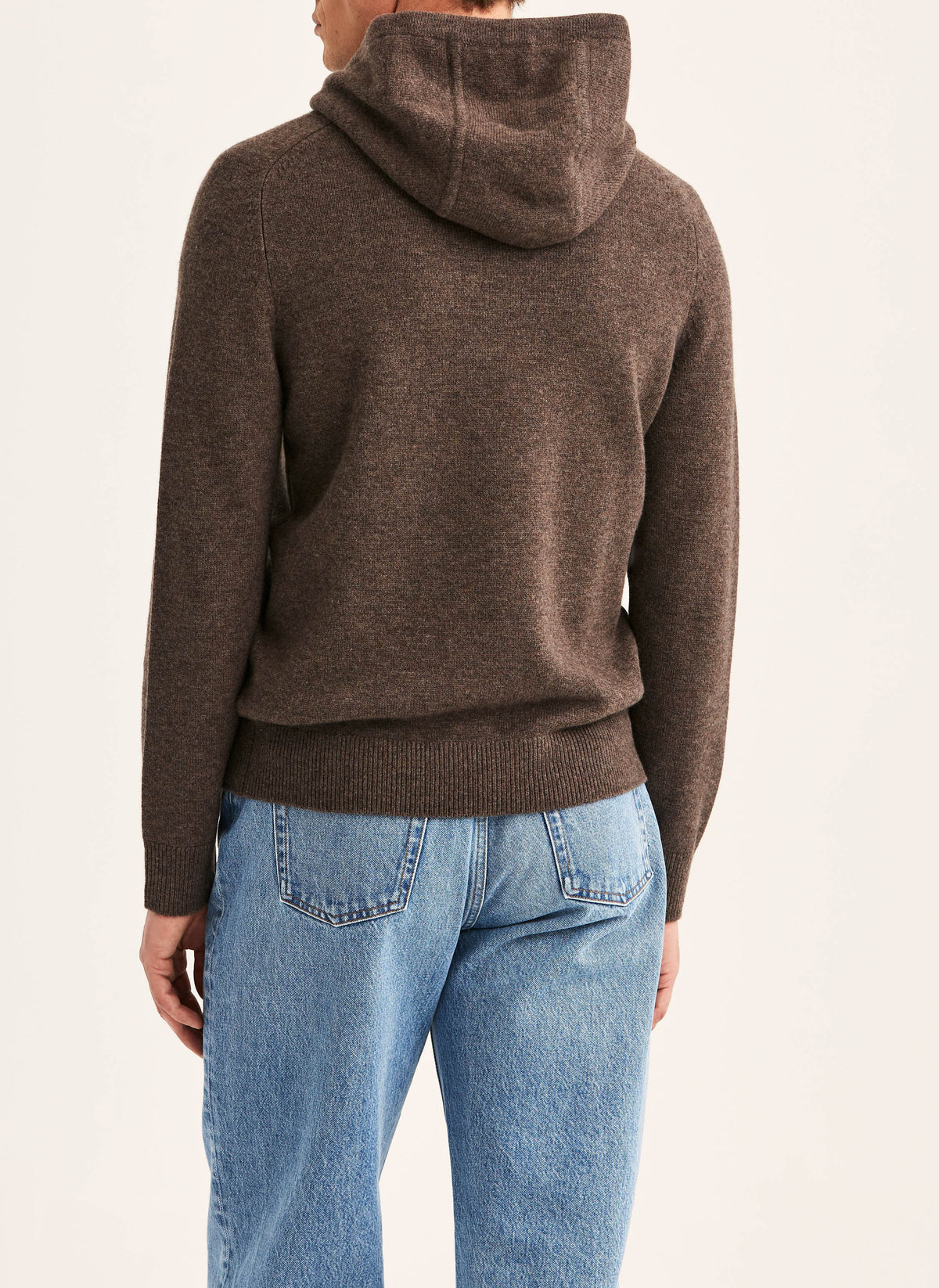 tröja hoodie knit morris hertford hood stickad tröja ull wool brown brun fri frakt stenungsund