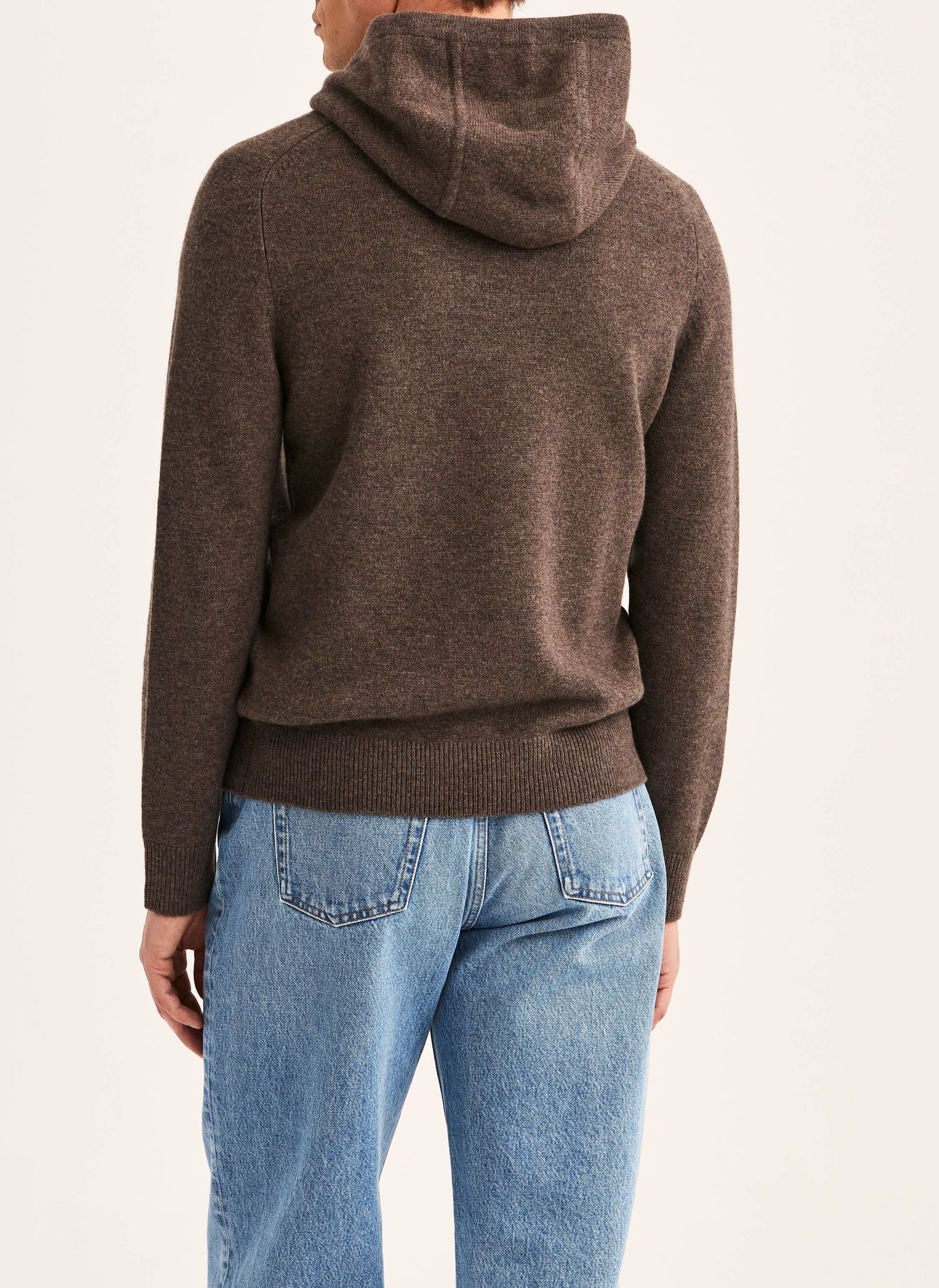 tröja hoodie knit morris hertford hood stickad tröja ull wool brown brun fri frakt stenungsund