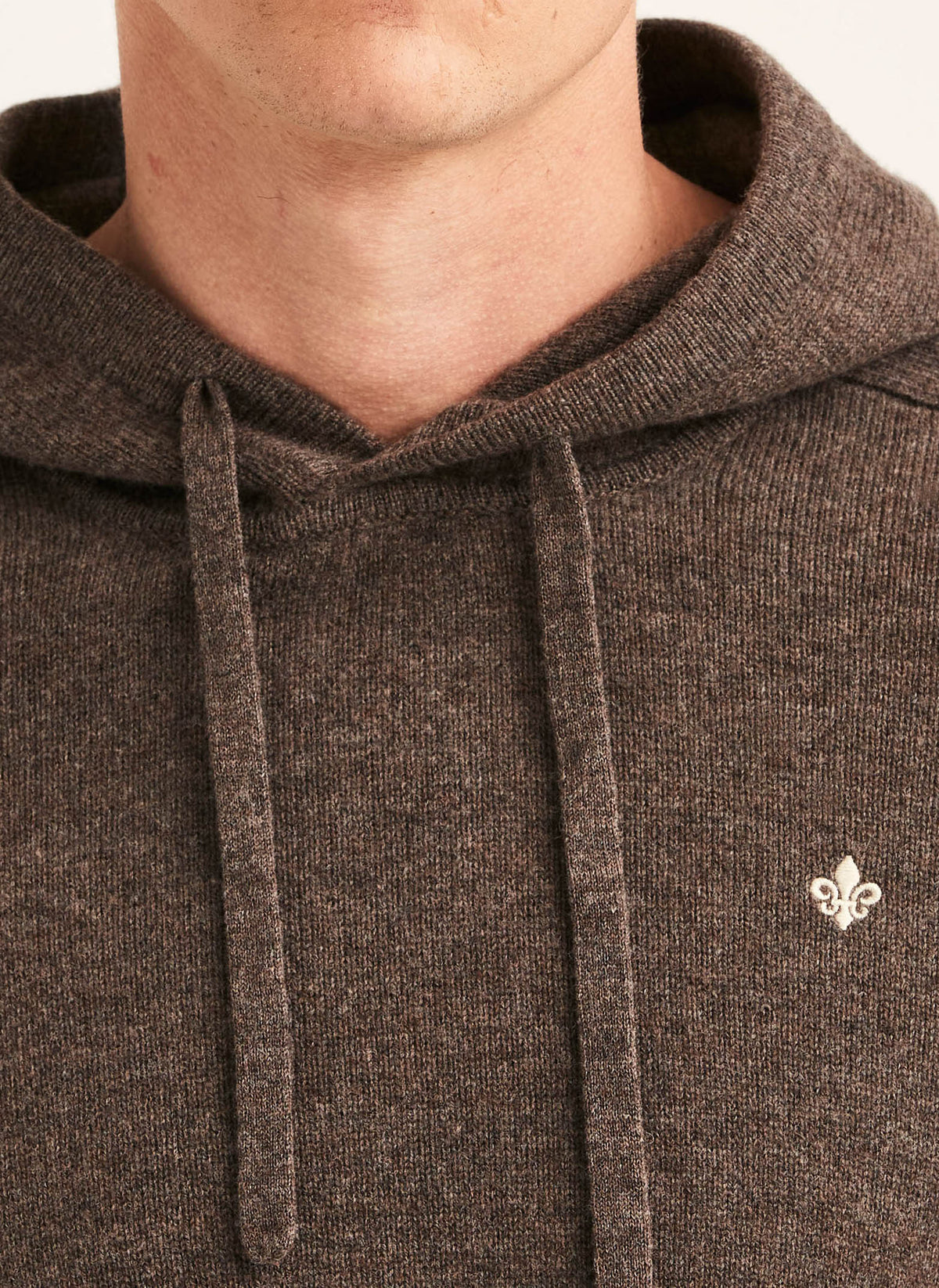 tröja hoodie knit morris hertford hood stickad tröja ull wool brown brun fri frakt stenungsund