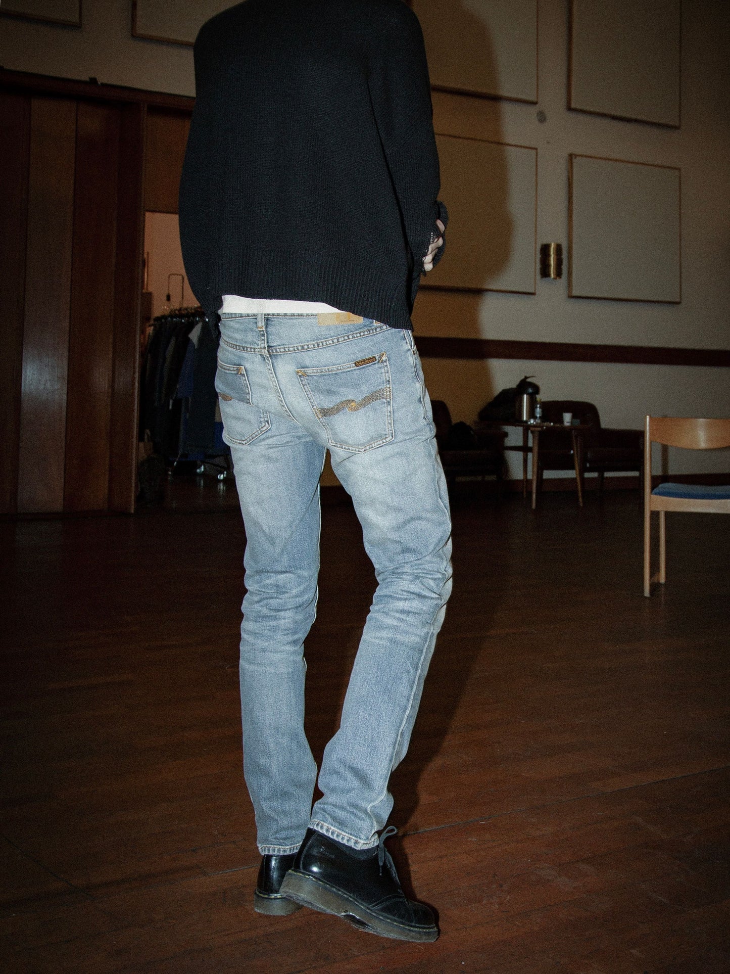 jeans nudie solid ollie salt water nudiejeans denim slim regular stretch ljusajeans ljusa jeans