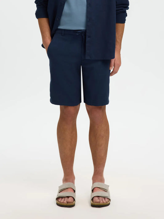 shorts linne shorts linen shorts selected homme brody linen shorts kortbyxor linne linen dark sapphire blue navy blå