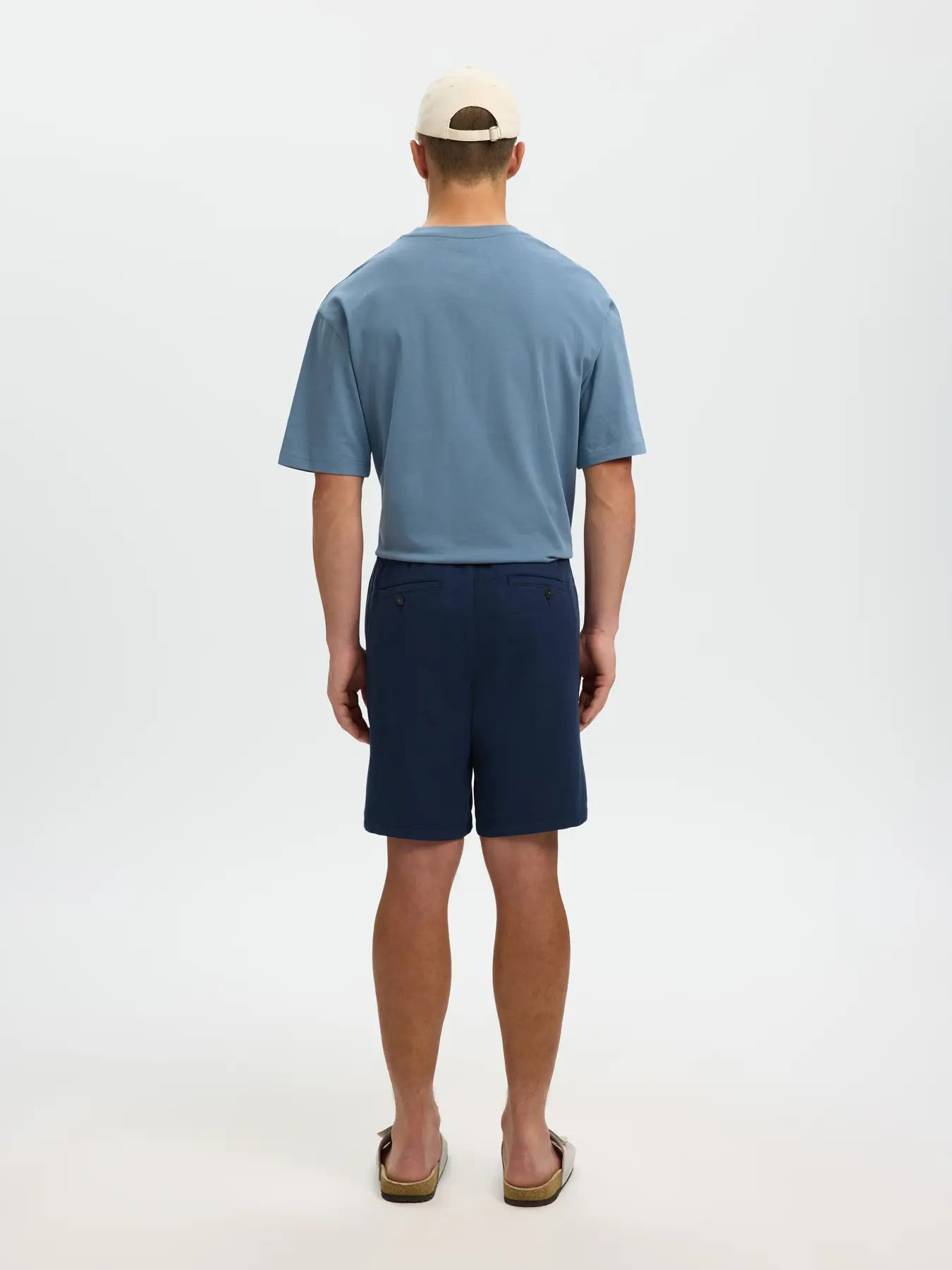 shorts linne shorts linen shorts selected homme brody linen shorts kortbyxor linne linen dark sapphire blue navy blå