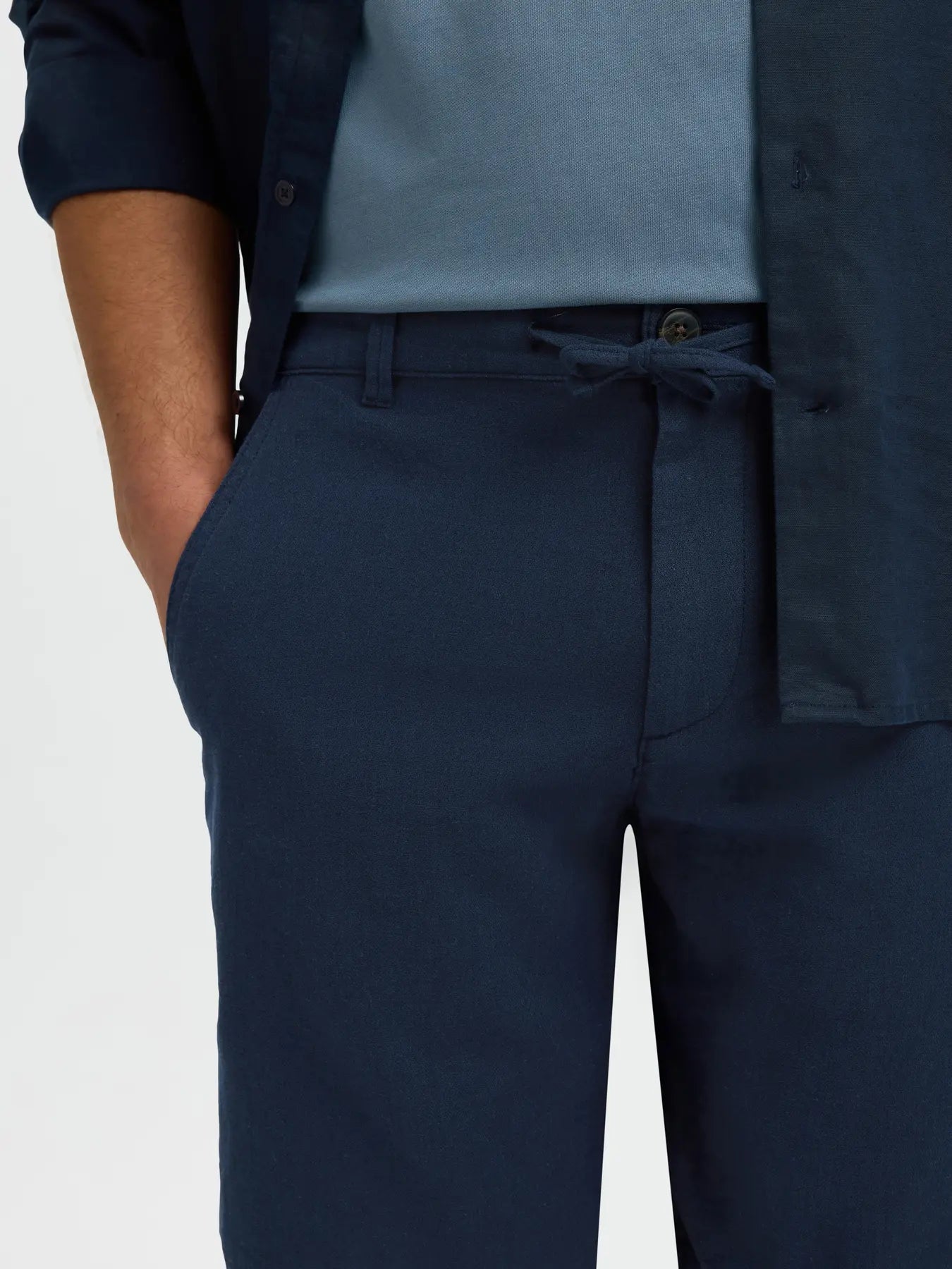 shorts linne shorts linen shorts selected homme brody linen shorts kortbyxor linne linen dark sapphire blue navy blå