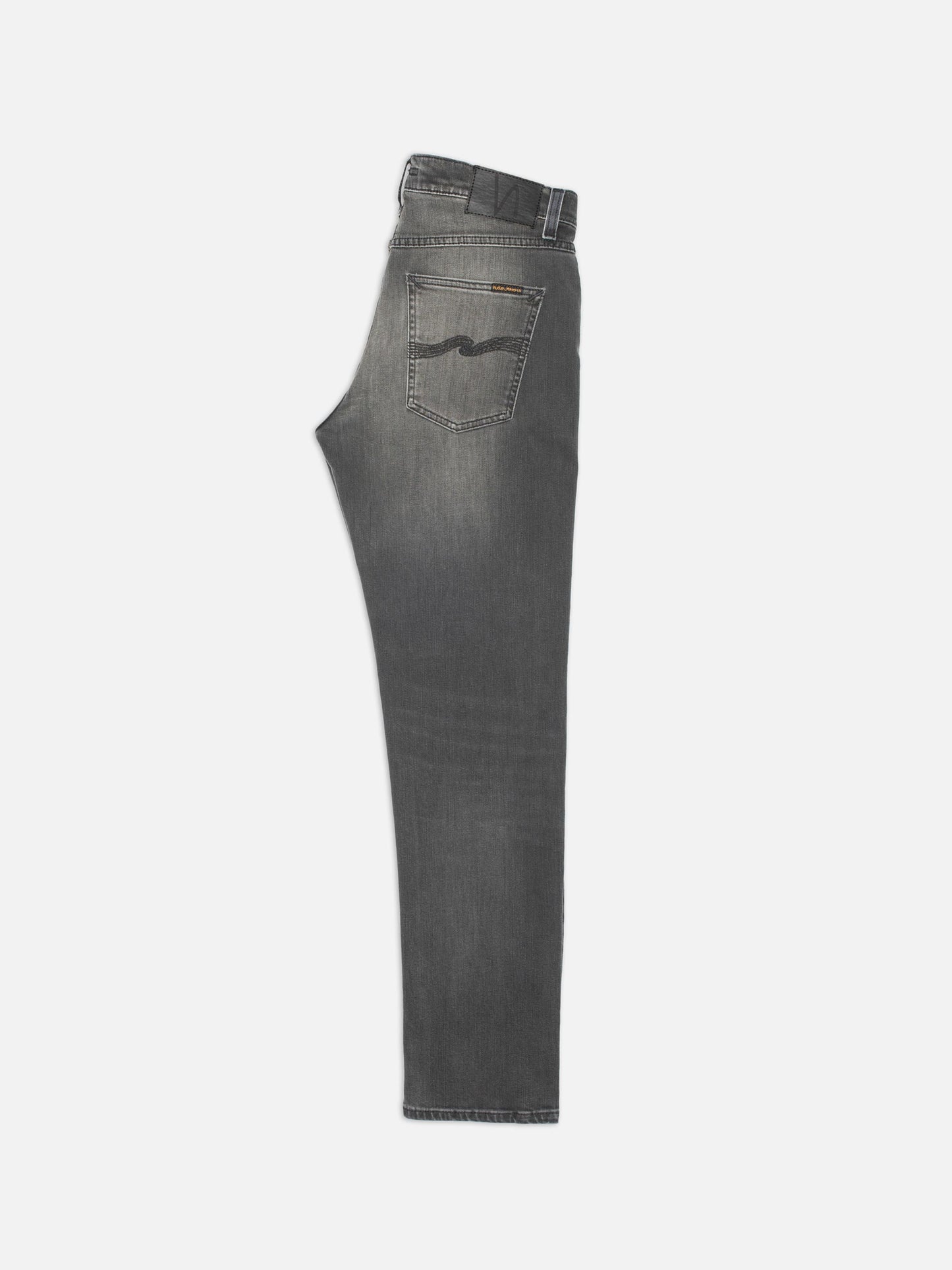 jeans nudiejeans nudie jeans solid ollie black mist slim fit stretch grå svart denim fri frakt stenungsund
