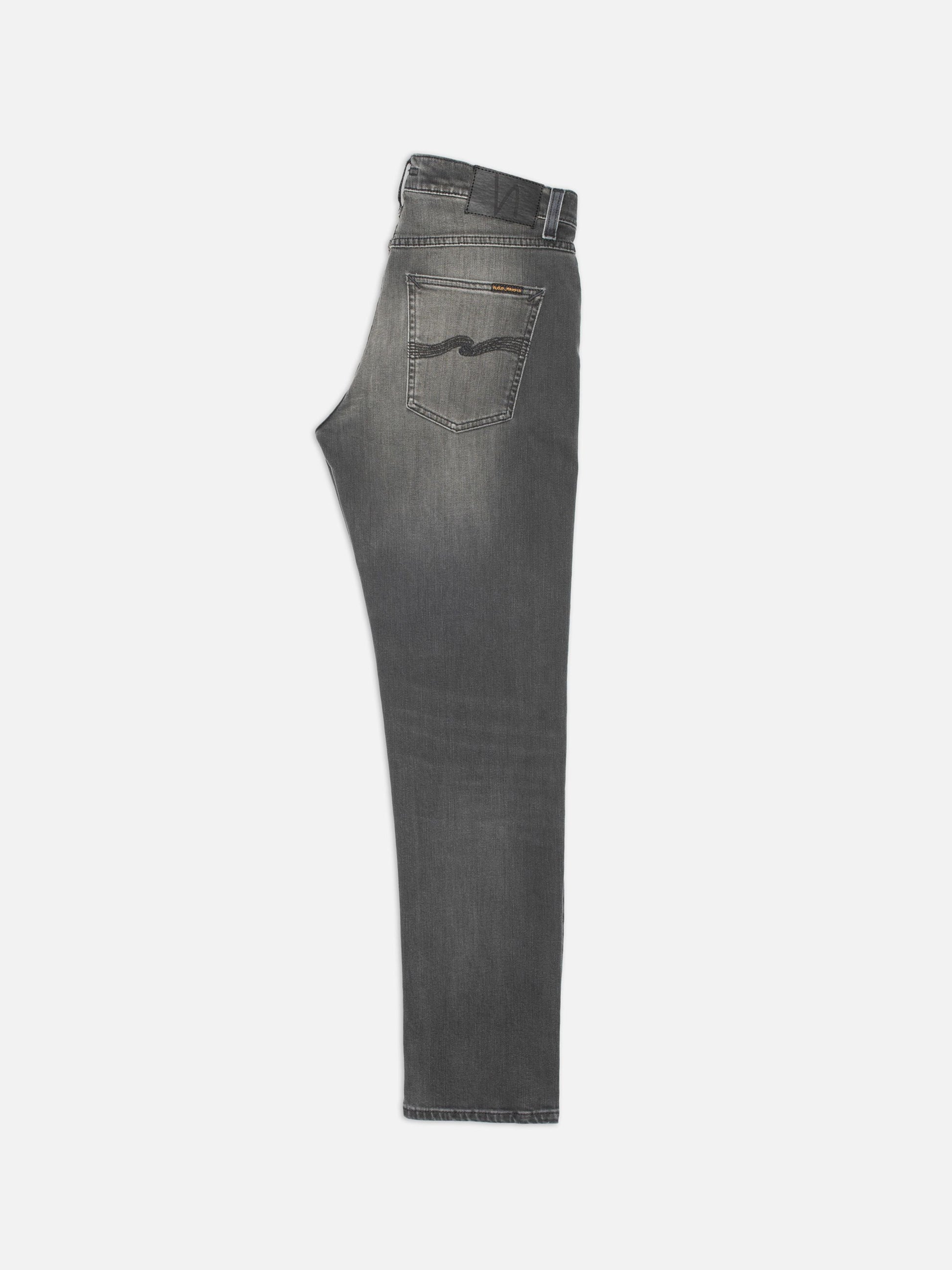 jeans nudiejeans nudie jeans solid ollie black mist slim fit stretch grå svart denim fri frakt stenungsund