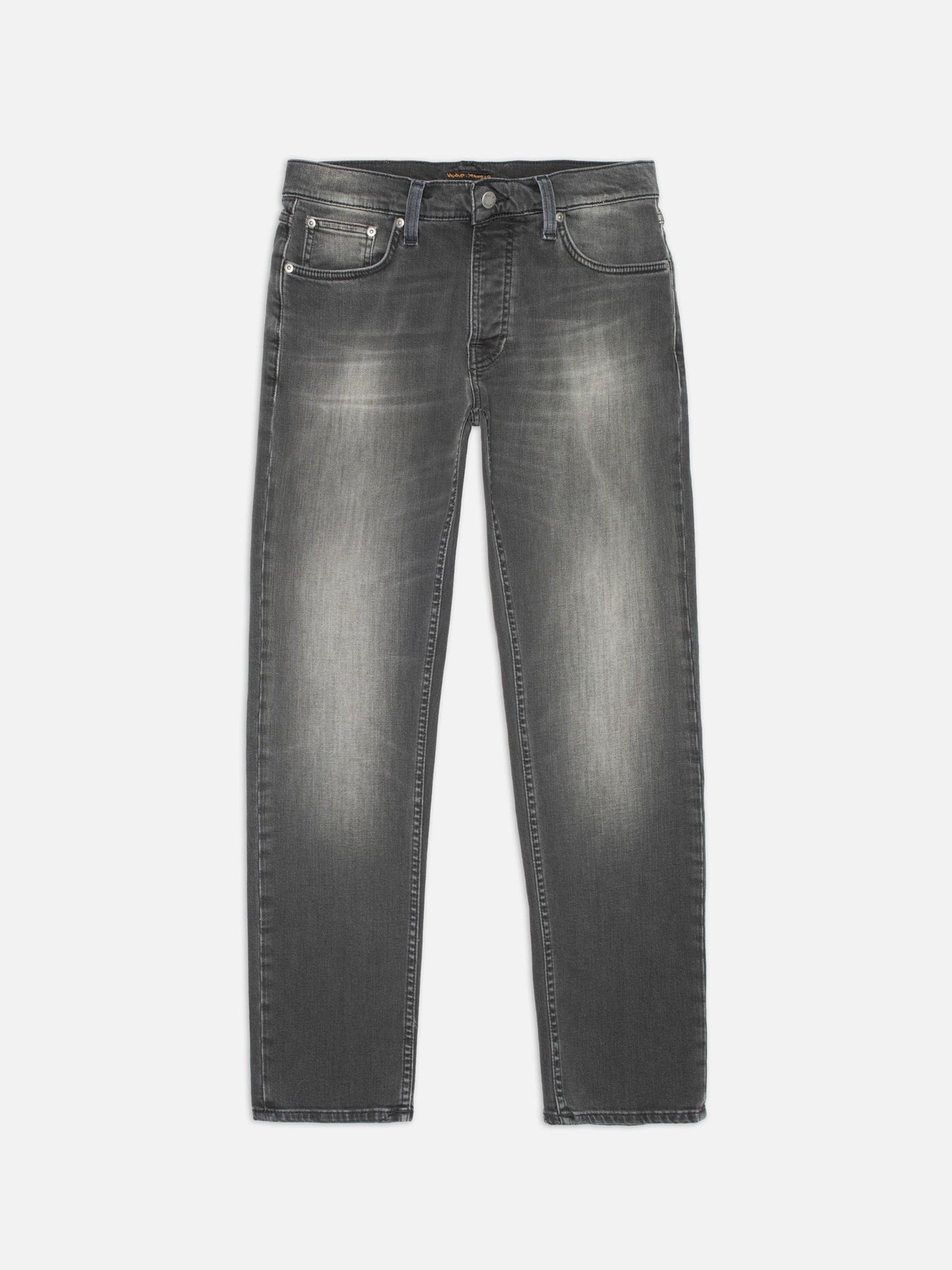 jeans nudiejeans nudie jeans solid ollie black mist slim fit stretch grå svart denim fri frakt stenungsund