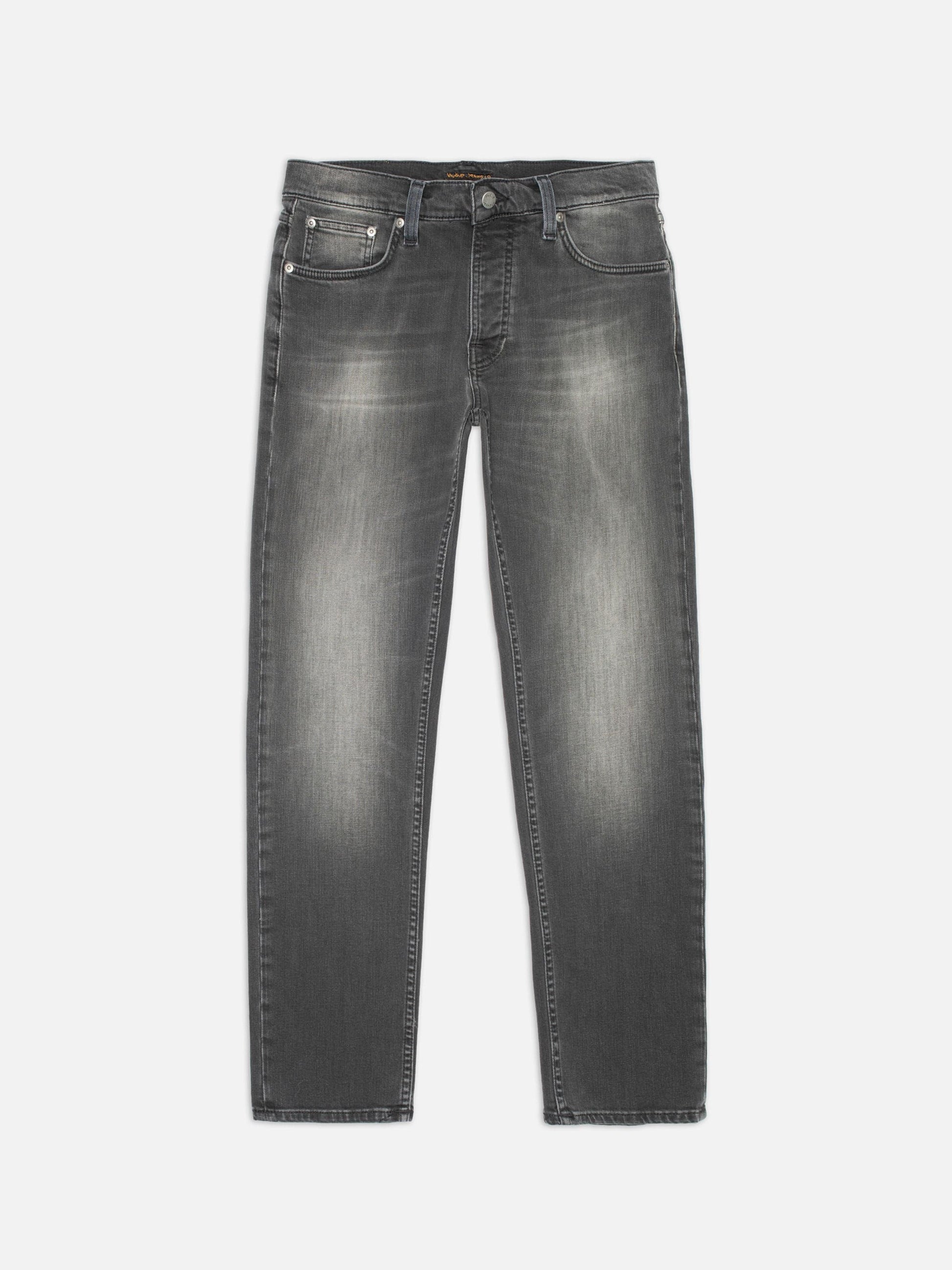 jeans nudiejeans nudie jeans solid ollie black mist slim fit stretch grå svart denim fri frakt stenungsund