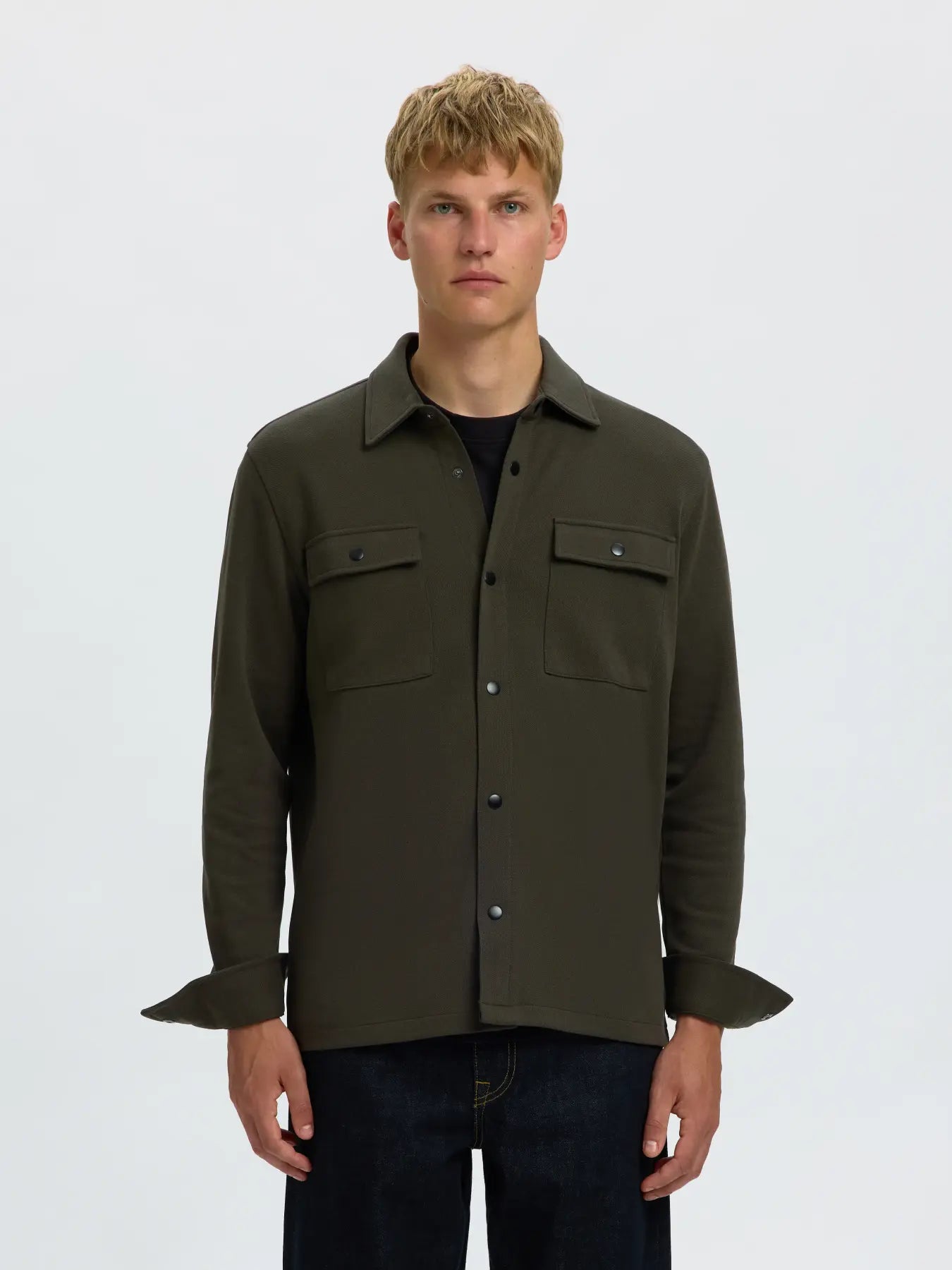 overshirt jackie sweat överskjorta selected homme peat green grön fri frakt stenungsund