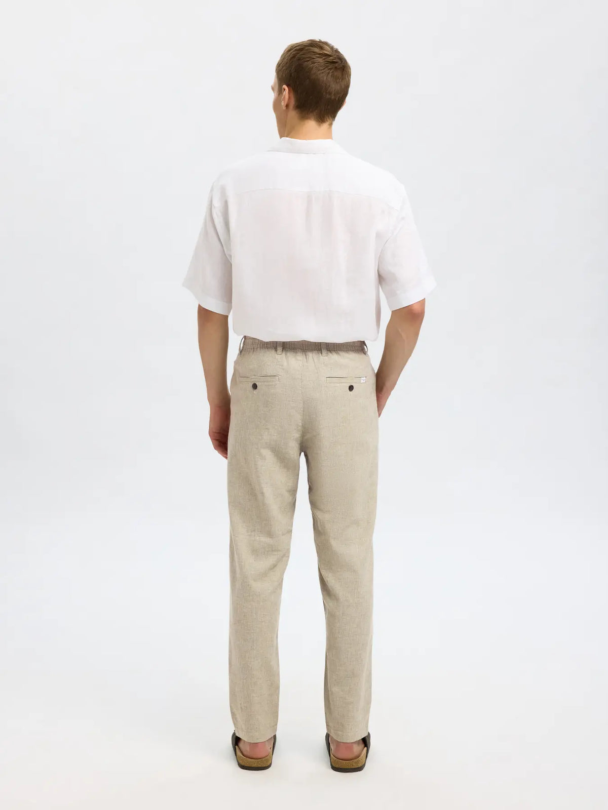 byxor linne byxor selected homme brody 172 linen pants slim vetiver green grön
