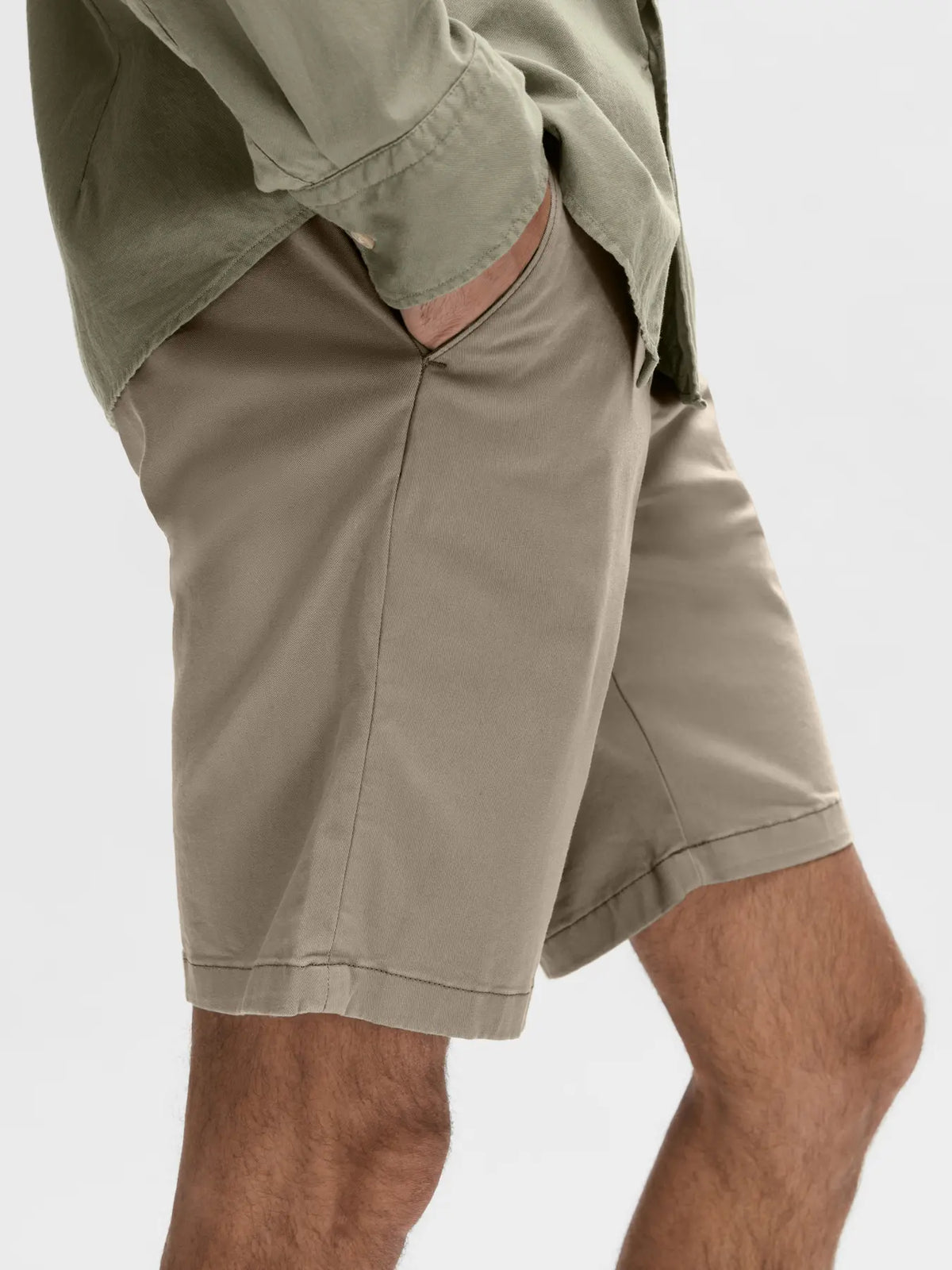 shorts selected homme miles flex shorts stretch chinos shorts greige beige sand