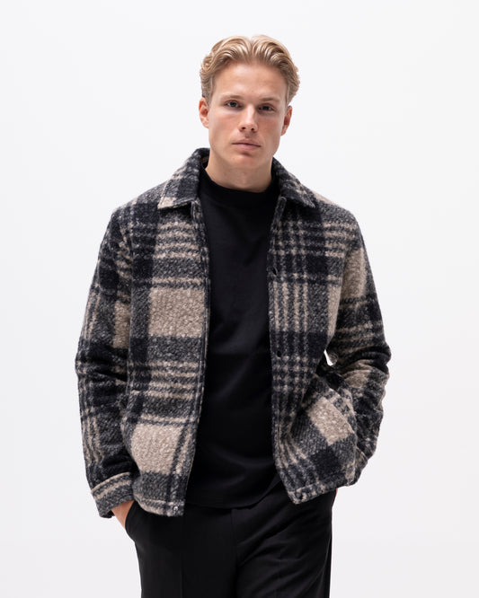 overshirt allesio overshirt brand island brandisland rutig randig överskjorta black svart greige