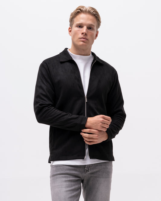 overshirt denki zip jacket brand island brandisland dragkedja överskjorta black svart
