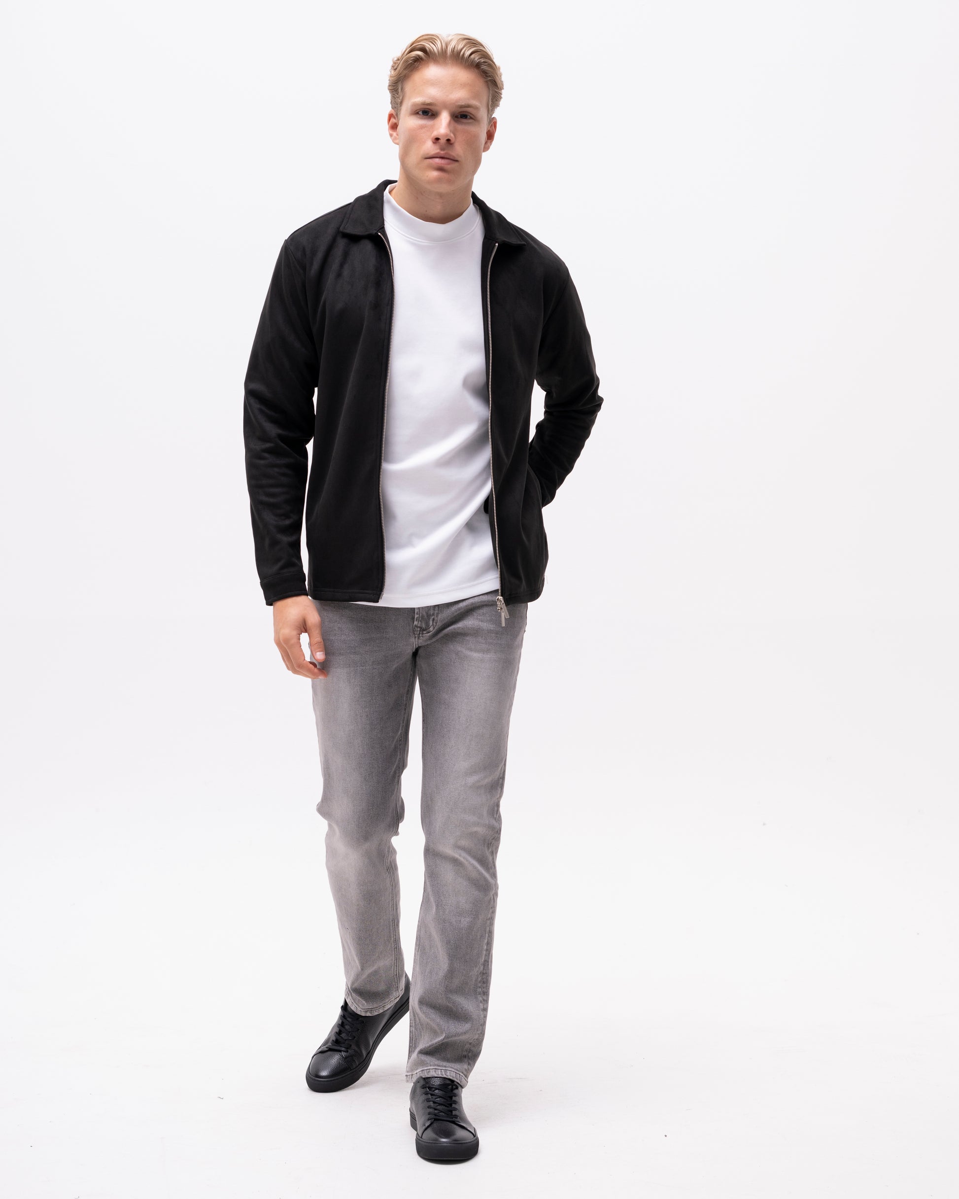 overshirt denki zip jacket brand island brandisland dragkedja överskjorta black svart