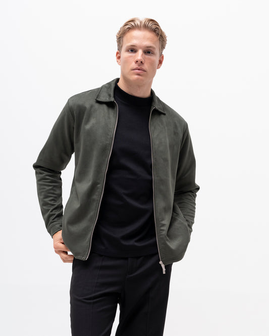 overshirt denki zip jacket brand island brandisland dragkedja överskjorta olive green grön