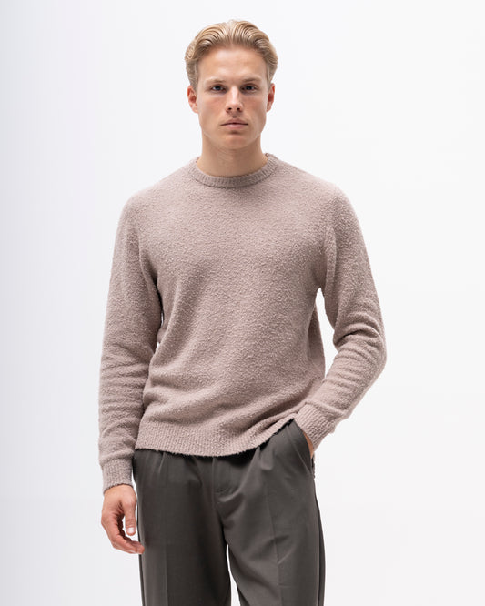 tröja marcello crew neck knit brand island brandisland stickad greige brown brun