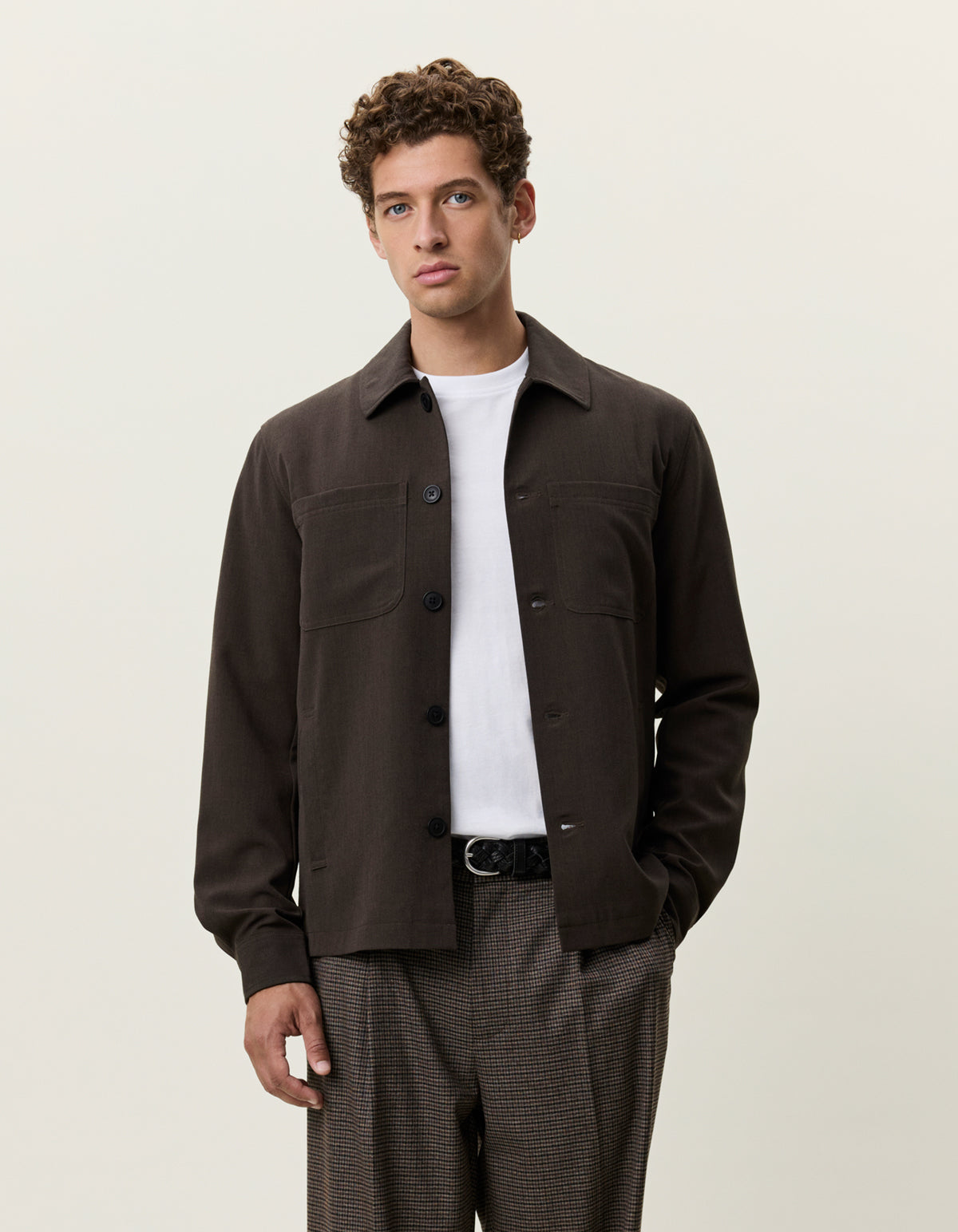 overshirt les deux como hybrid jacket kavaj jacka överskjorta delicioso brown brun fri frakt stenungsund