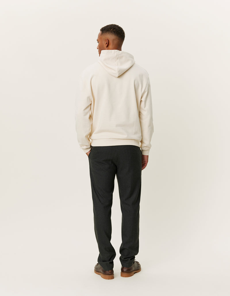 hoodie hood les deux crew hoodie tröja bomull light ivory sand beige