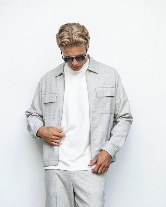 overshirt brand island greyson jacket överskjorta ecru sand