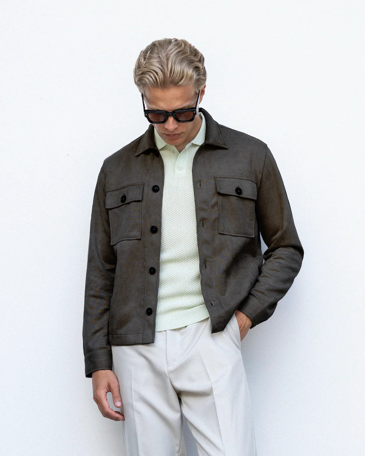 overshirt brand island denki overshirt överskjorta jacka mocka knappar dark grey grå fri frakt stenungsund