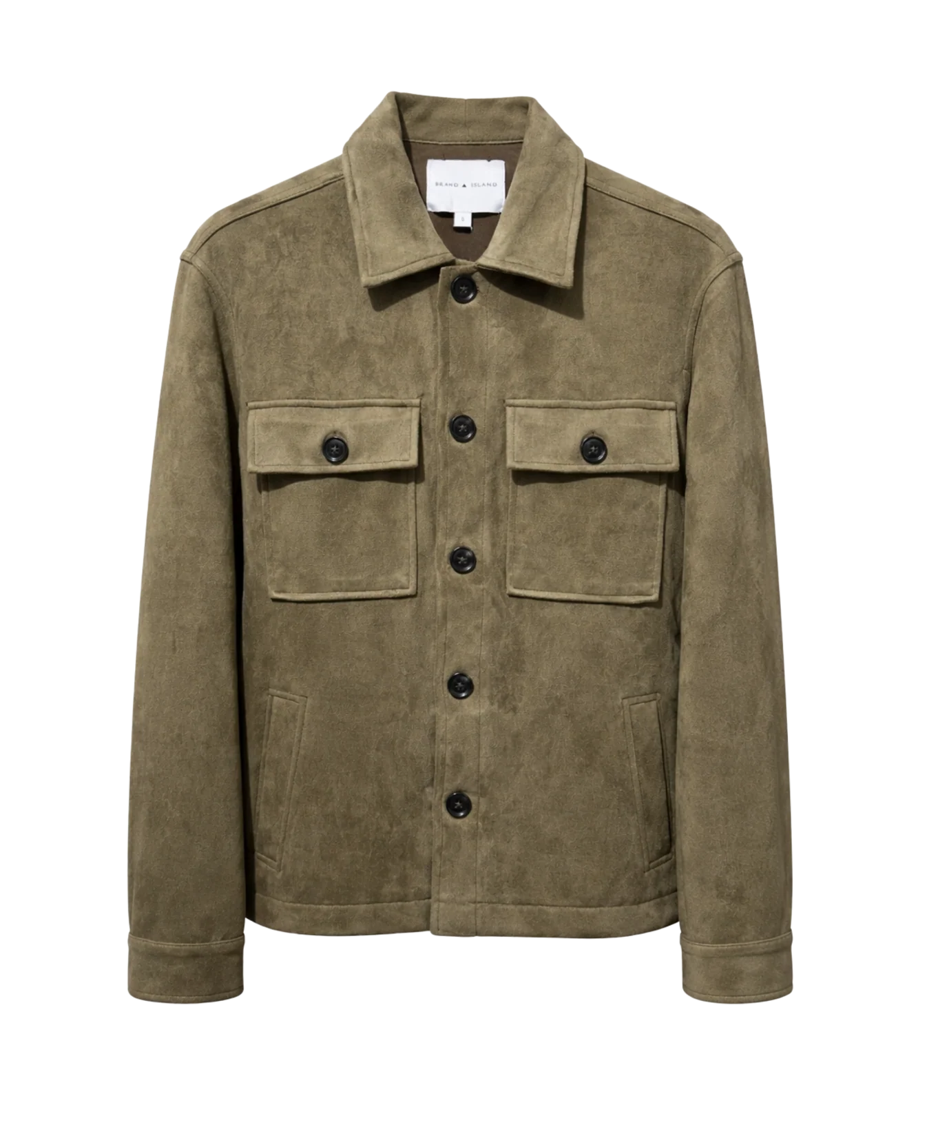 overshirt brand island denki overshirt överskjorta jacka mocka knappar dusty olive green grön fri frakt stenungsund