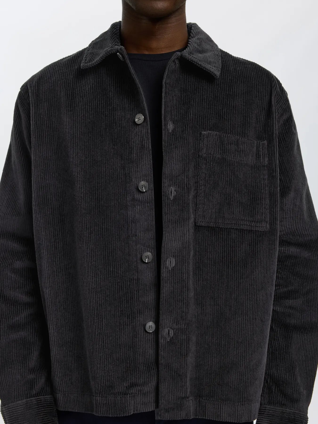overshirt shirt selected homme otto kris cord overshirt överskjorta manchester black svart fri frakt stenungsund