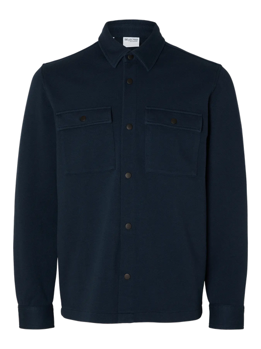 overshirt jackie sweat överskjorta selected homme chocolate torte navy blazer blue blå